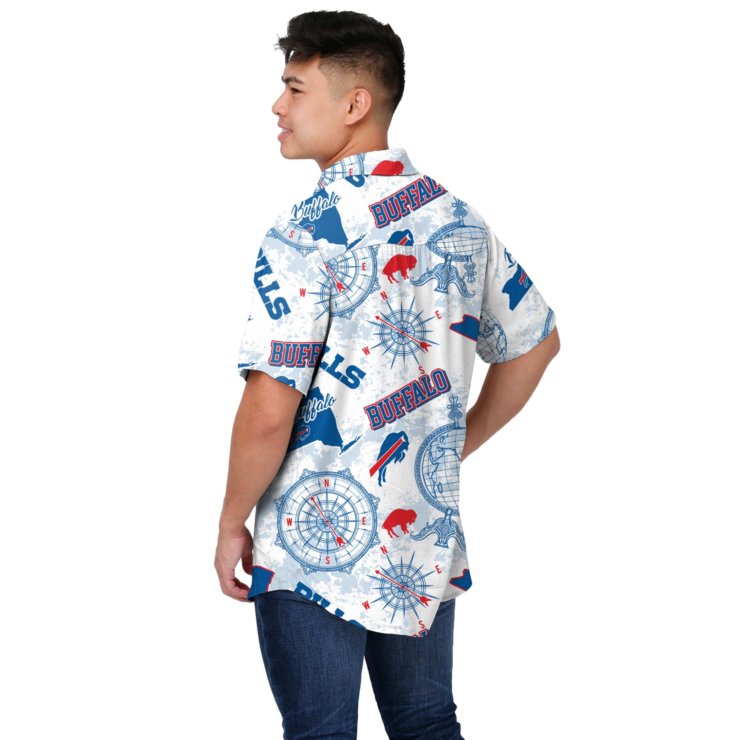 Buffalo Bills NFL Mens Mercader Button Up Shirt - Image 3