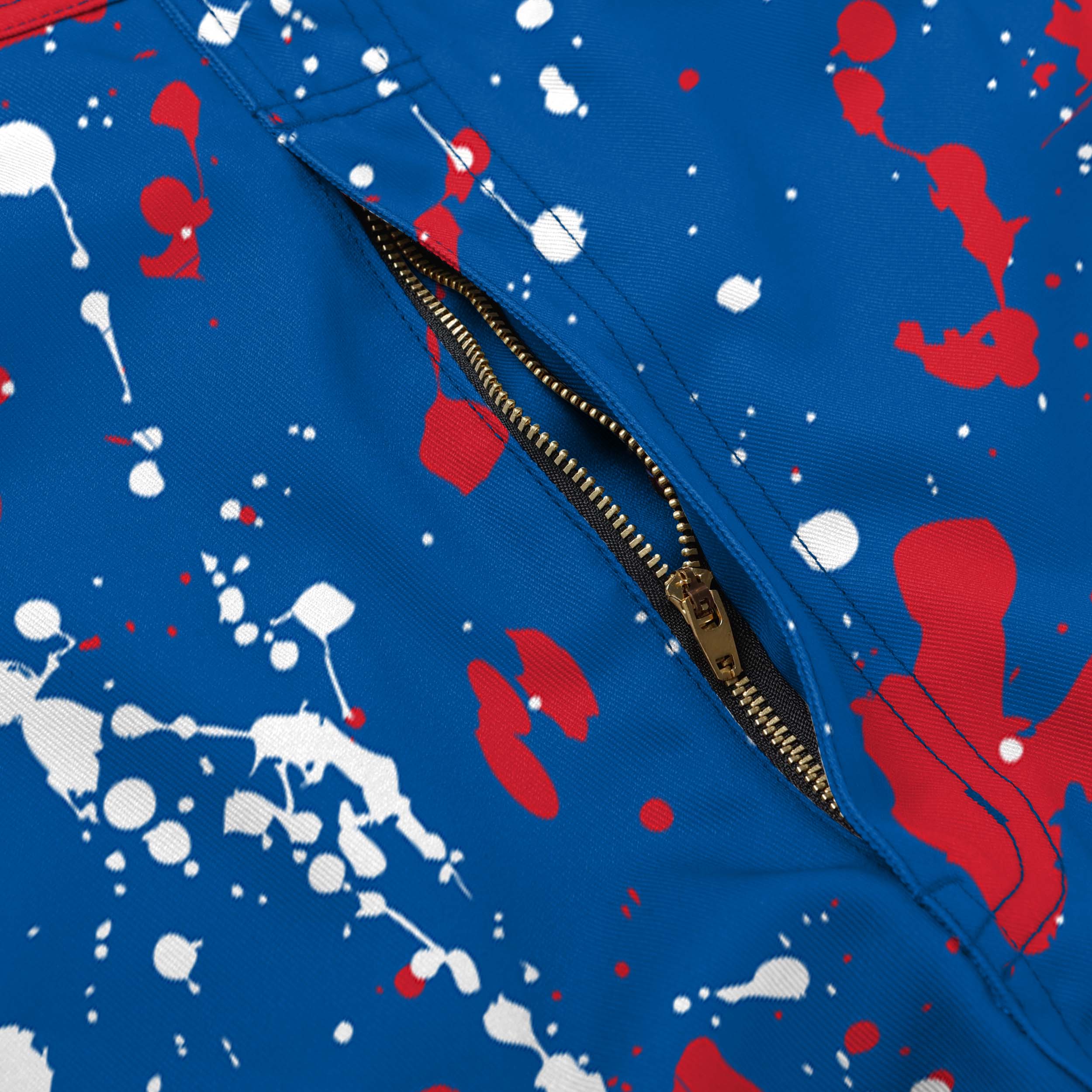 Buffalo Bills NFL Mens Paint Splatter Bib Shortalls - Image 5