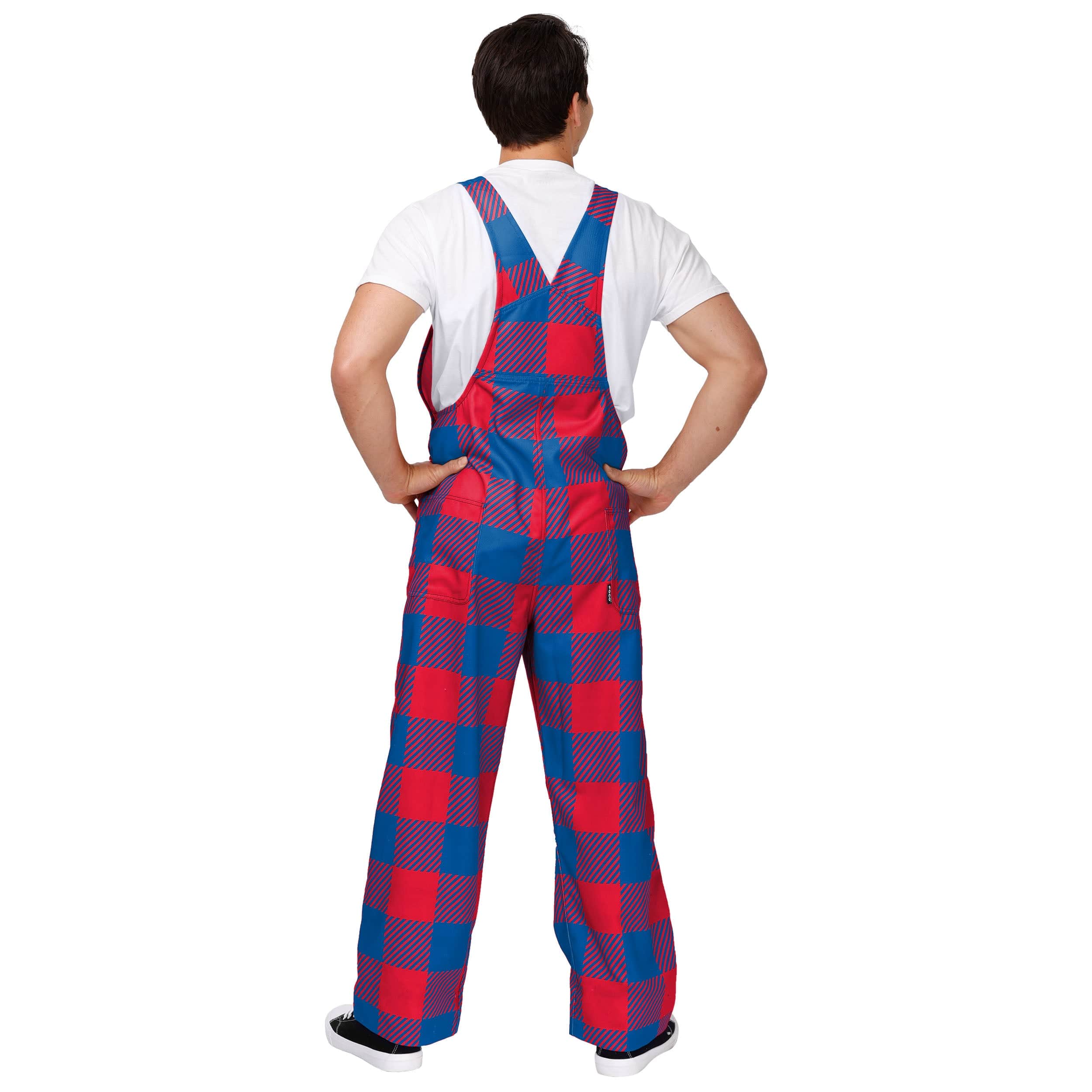Buffalo Bills NFL Mens Plaid Bib Overalls - Image 2
