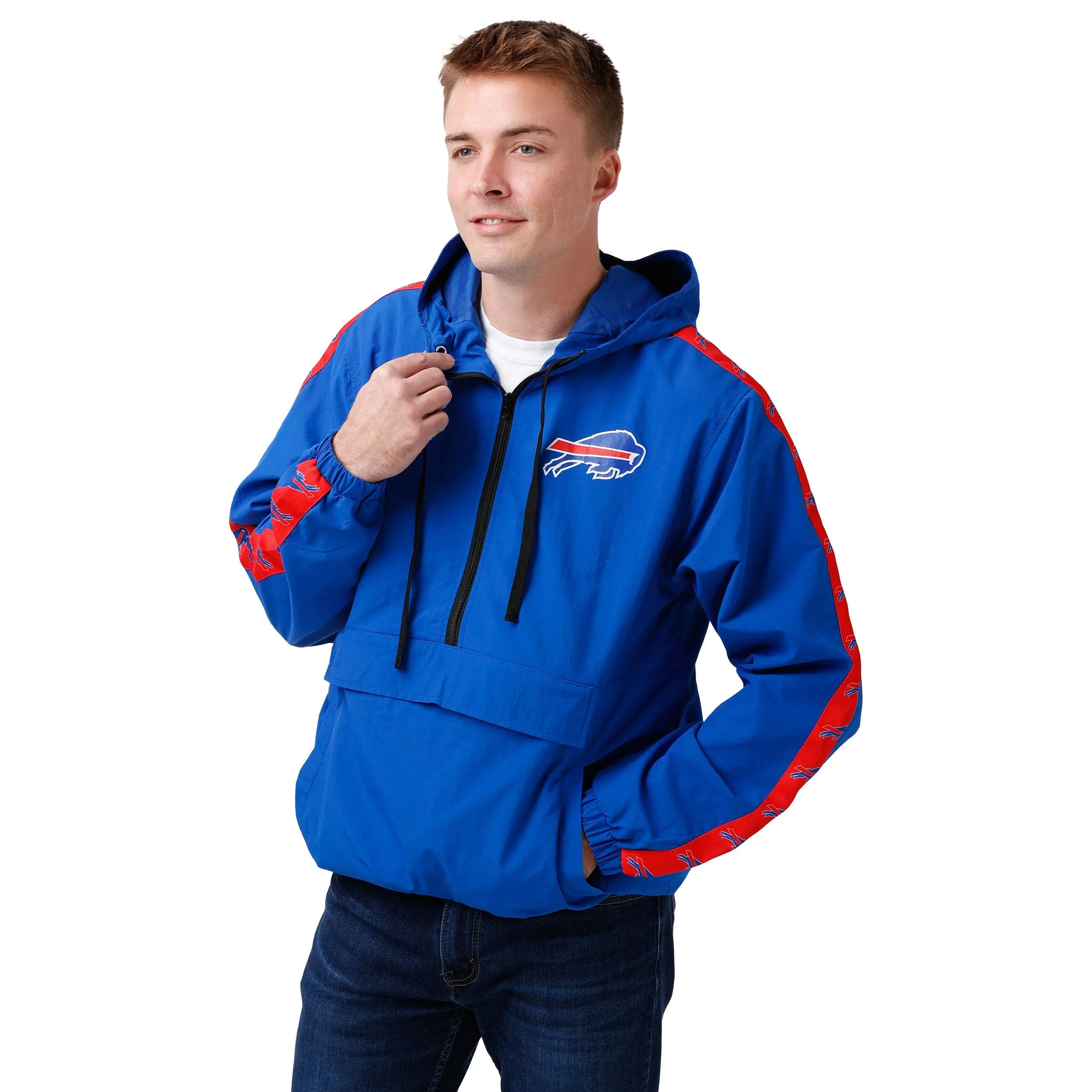 Buffalo Bills NFL Mens Pocket Windbreaker With Taping