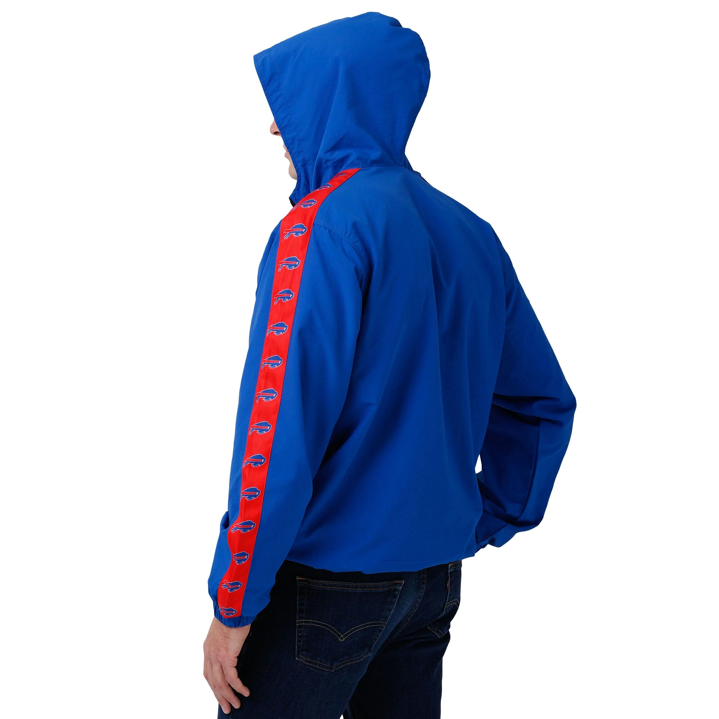 Buffalo Bills NFL Mens Pocket Windbreaker With Taping - Image 2