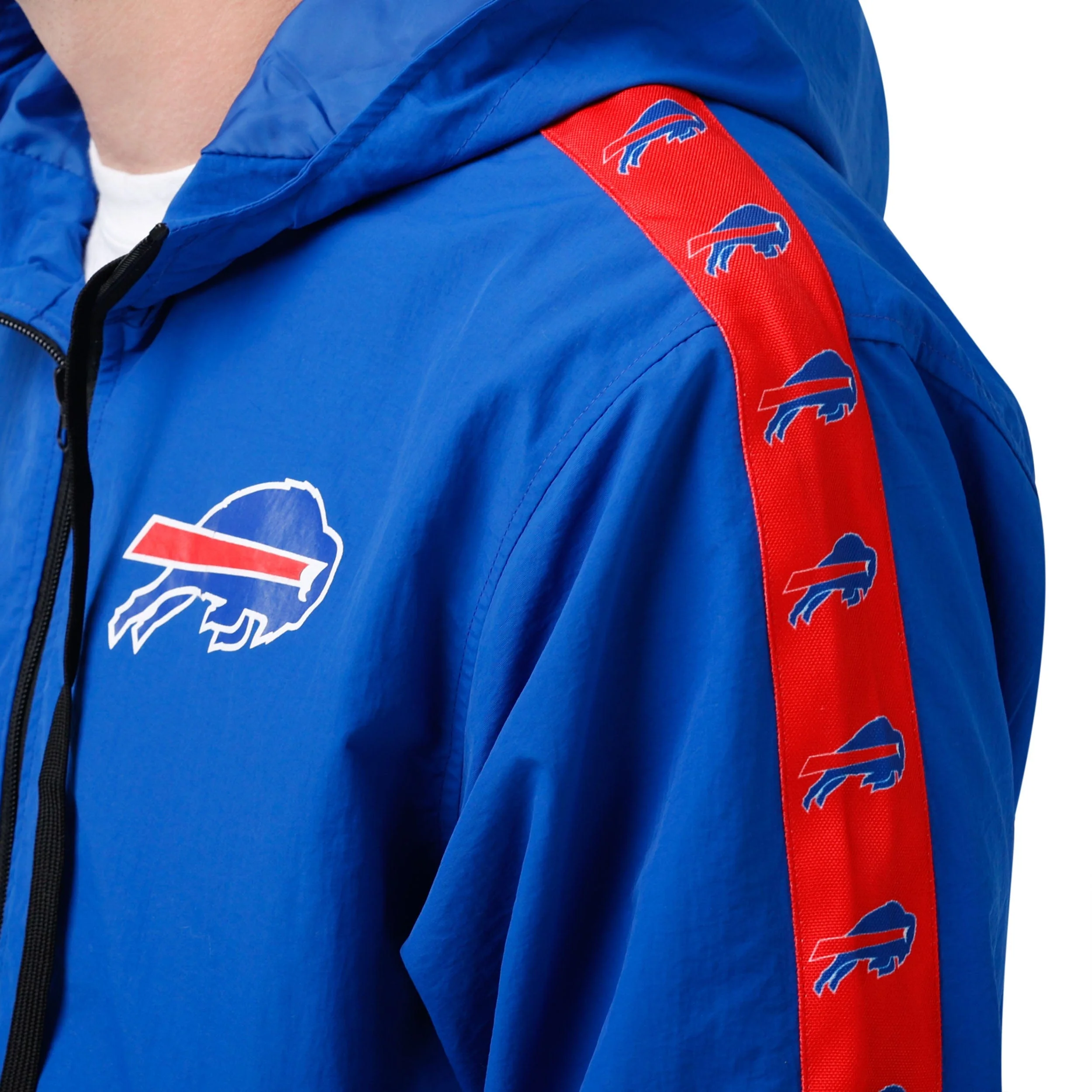 Buffalo Bills NFL Mens Pocket Windbreaker With Taping - Image 3