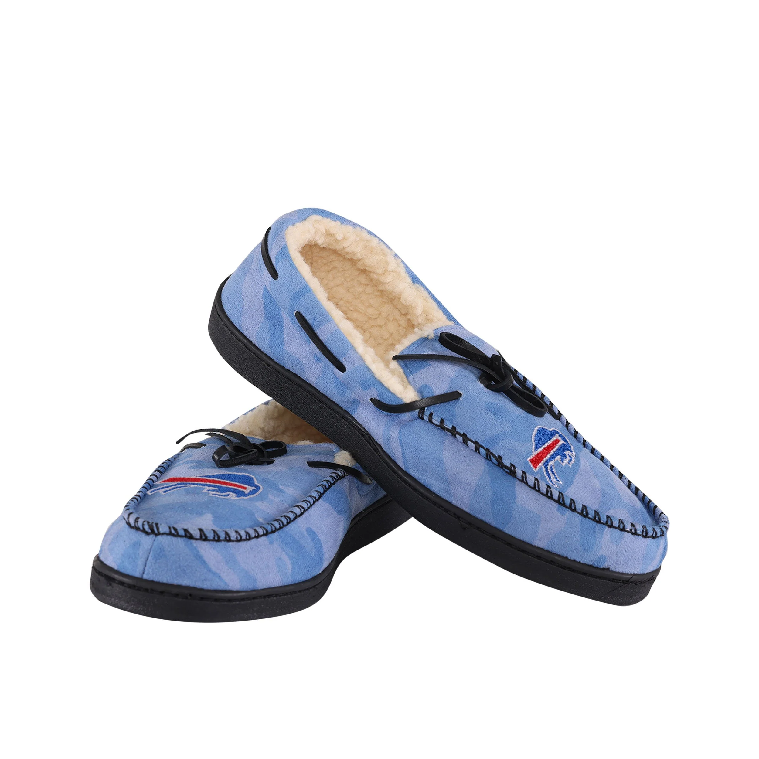 Buffalo Bills NFL Mens Printed Camo Moccasin Slippers