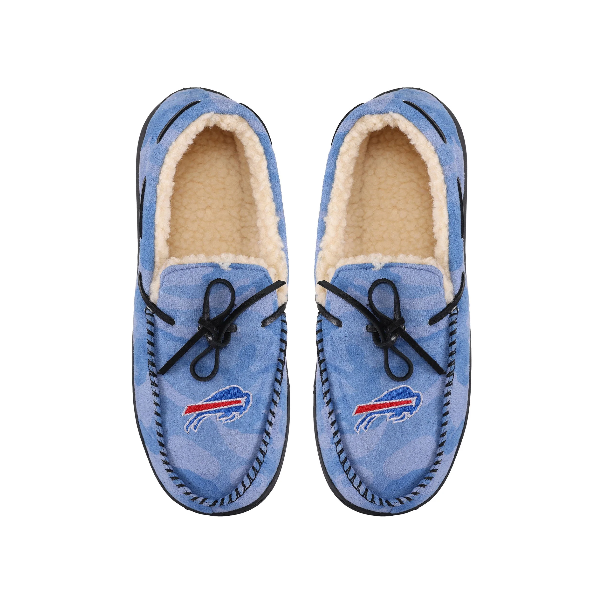 Buffalo Bills NFL Mens Printed Camo Moccasin Slippers - Image 4