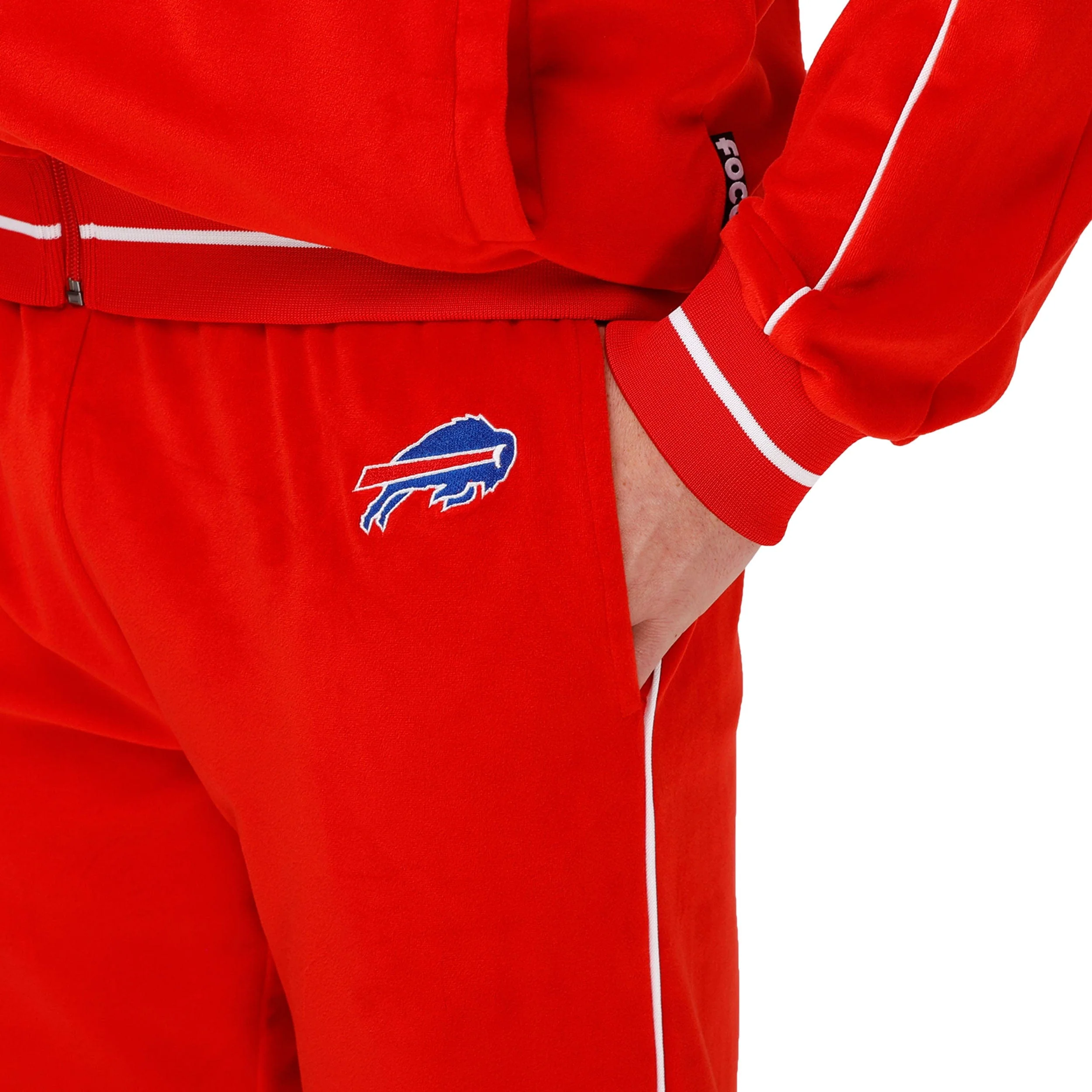 Buffalo Bills NFL Mens Red Velour Pants - Image 3