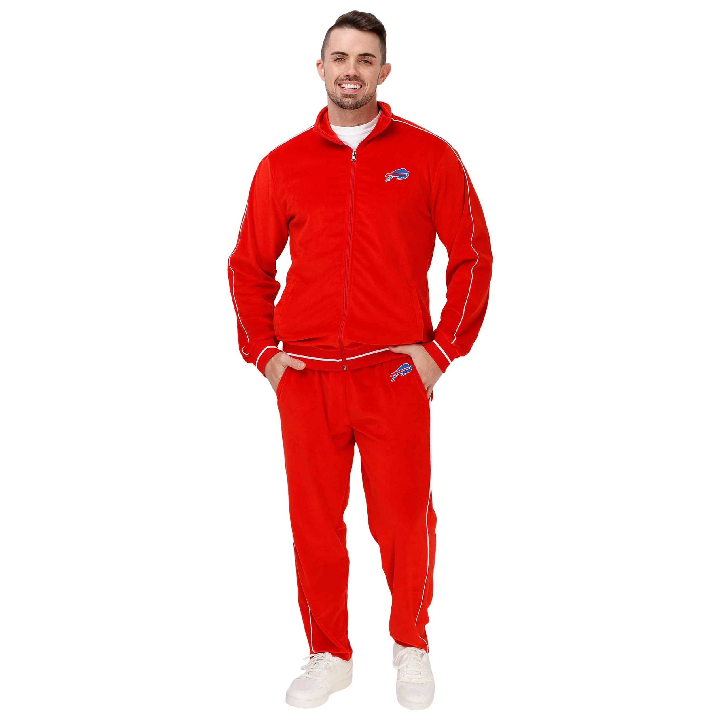 Buffalo Bills NFL Mens Red Velour Pants - Image 5