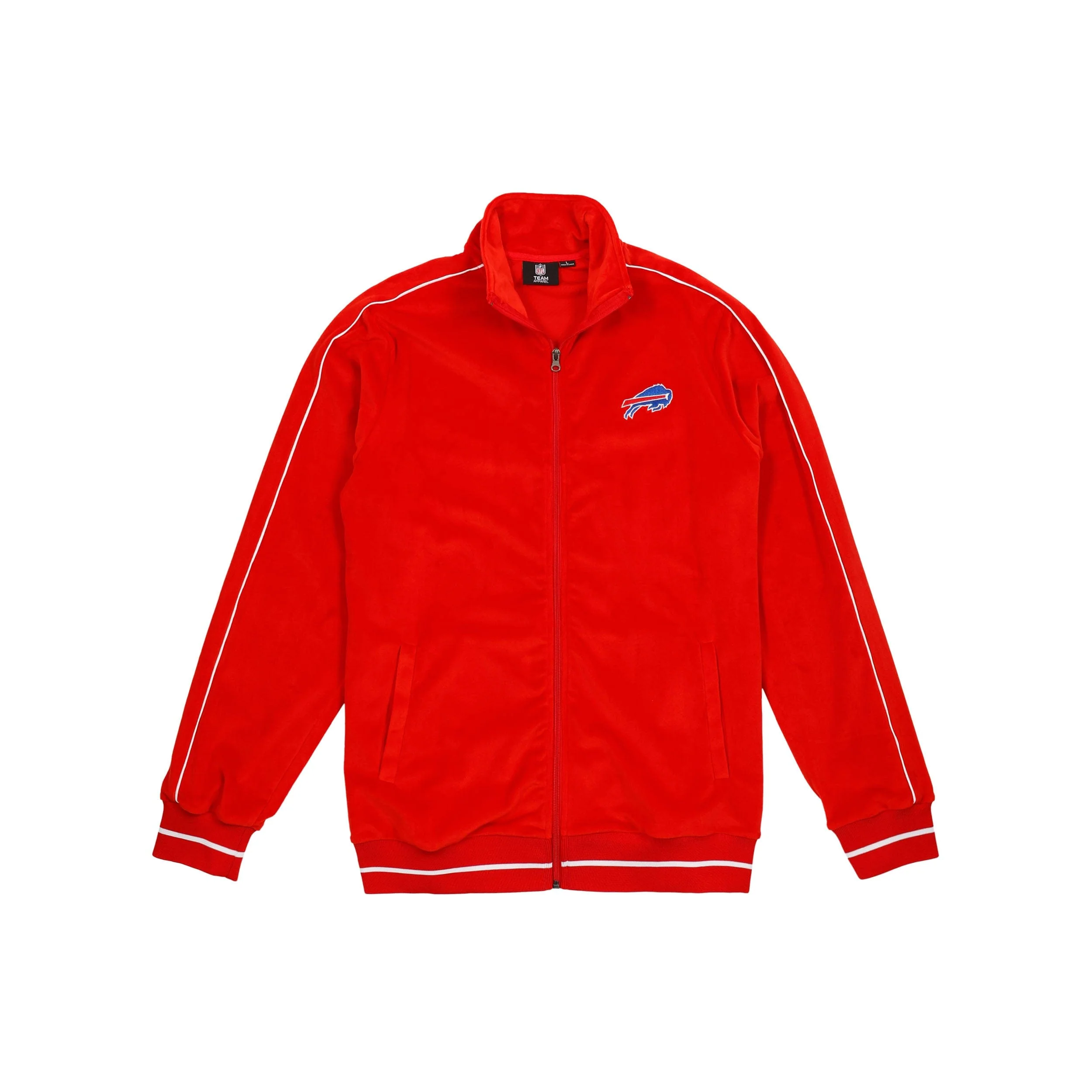 Buffalo Bills NFL Mens Red Velour Zip Up Top - Image 6