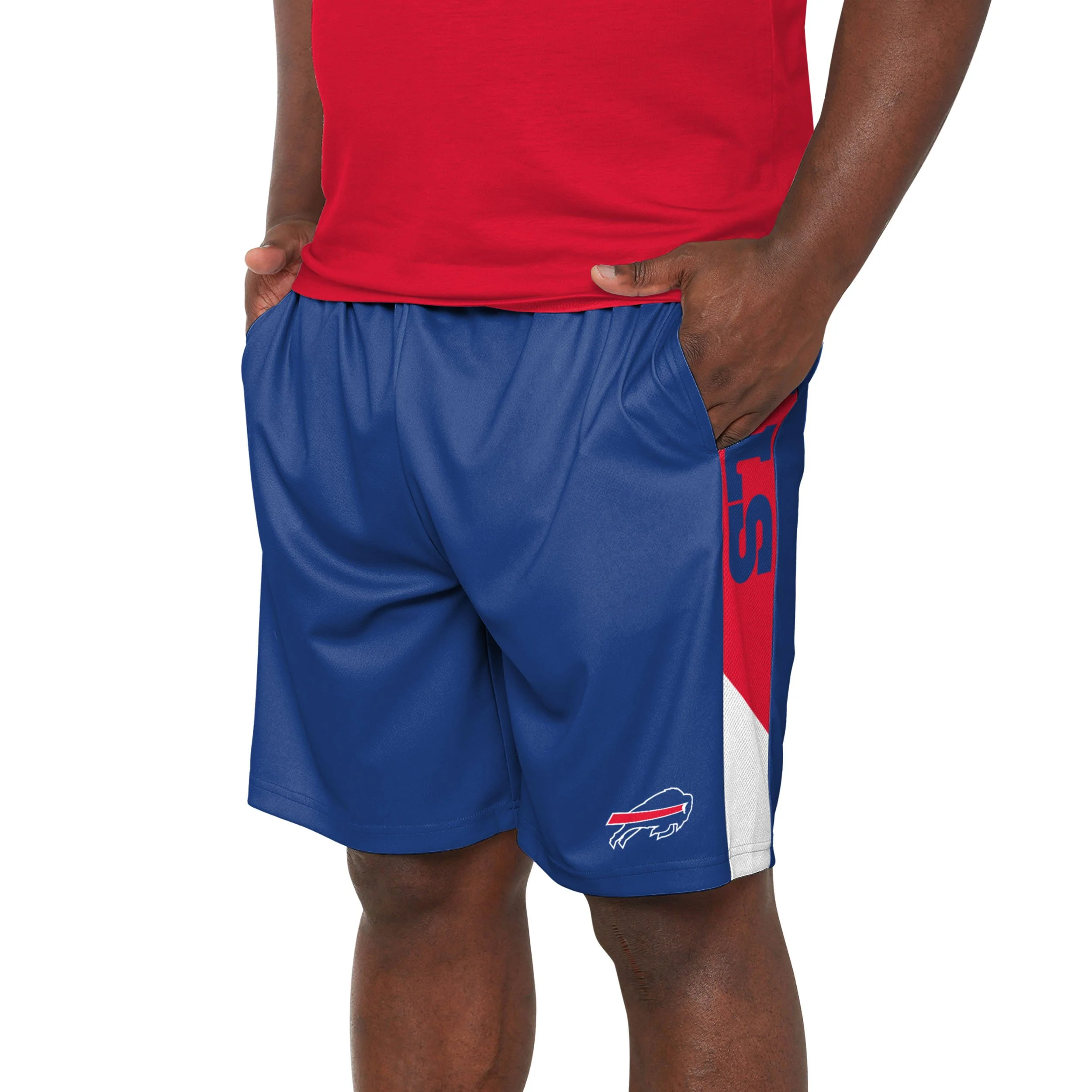 Buffalo Bills NFL Mens Side Stripe Training Shorts - Image 2