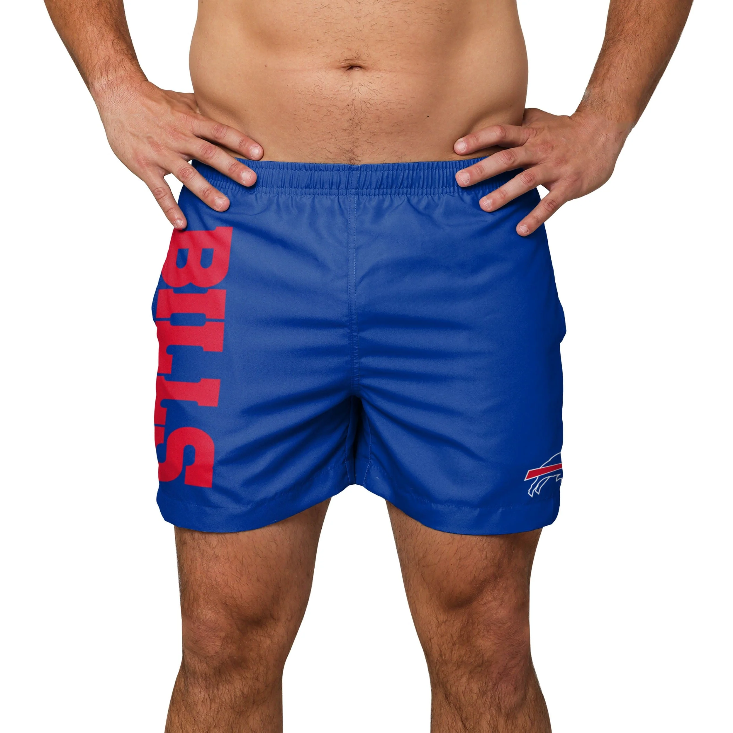 Buffalo Bills NFL Mens Solid Wordmark 5.5" Swimming Trunks - Image 2