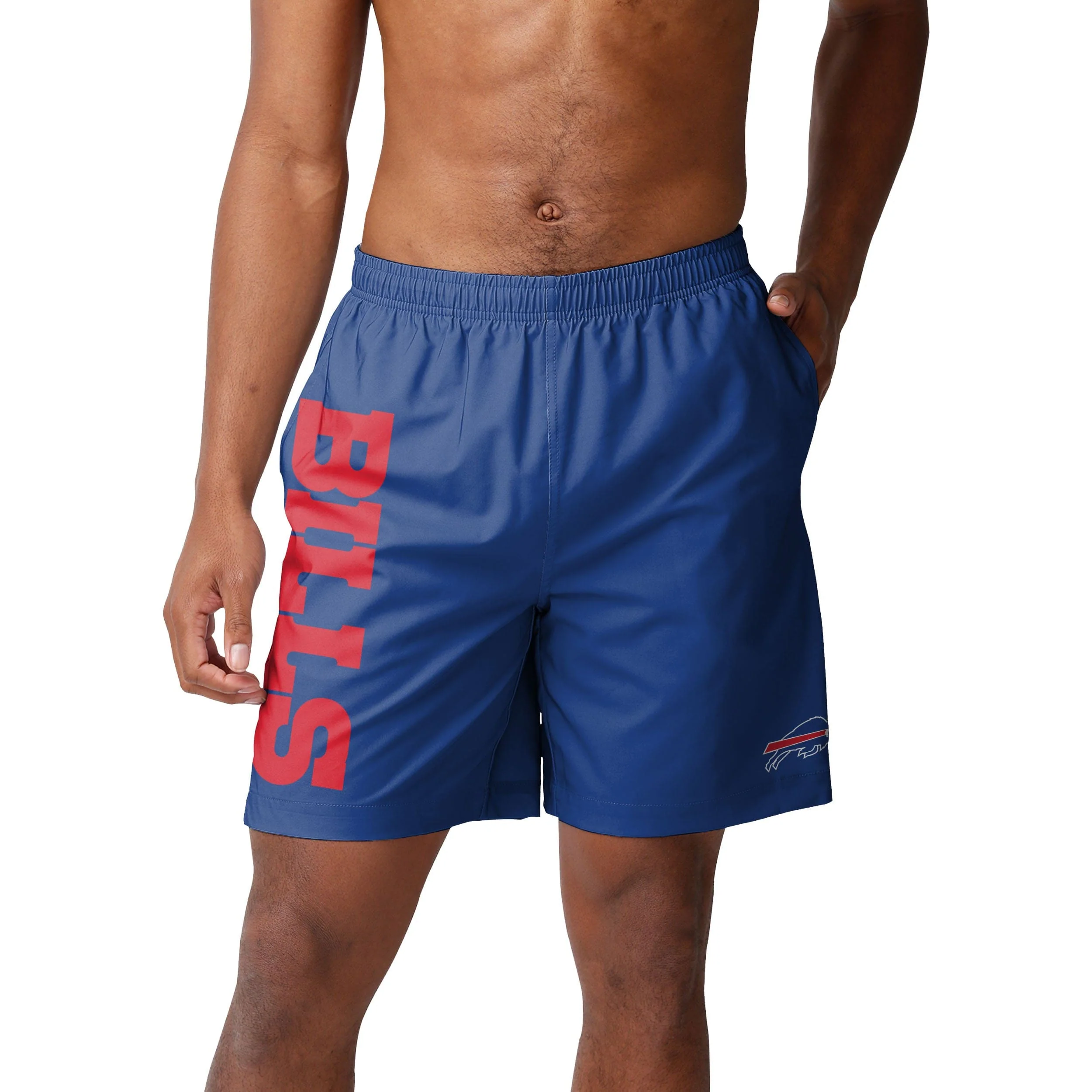Buffalo Bills NFL Mens Solid Wordmark Traditional Swimming Trunks - Image 2