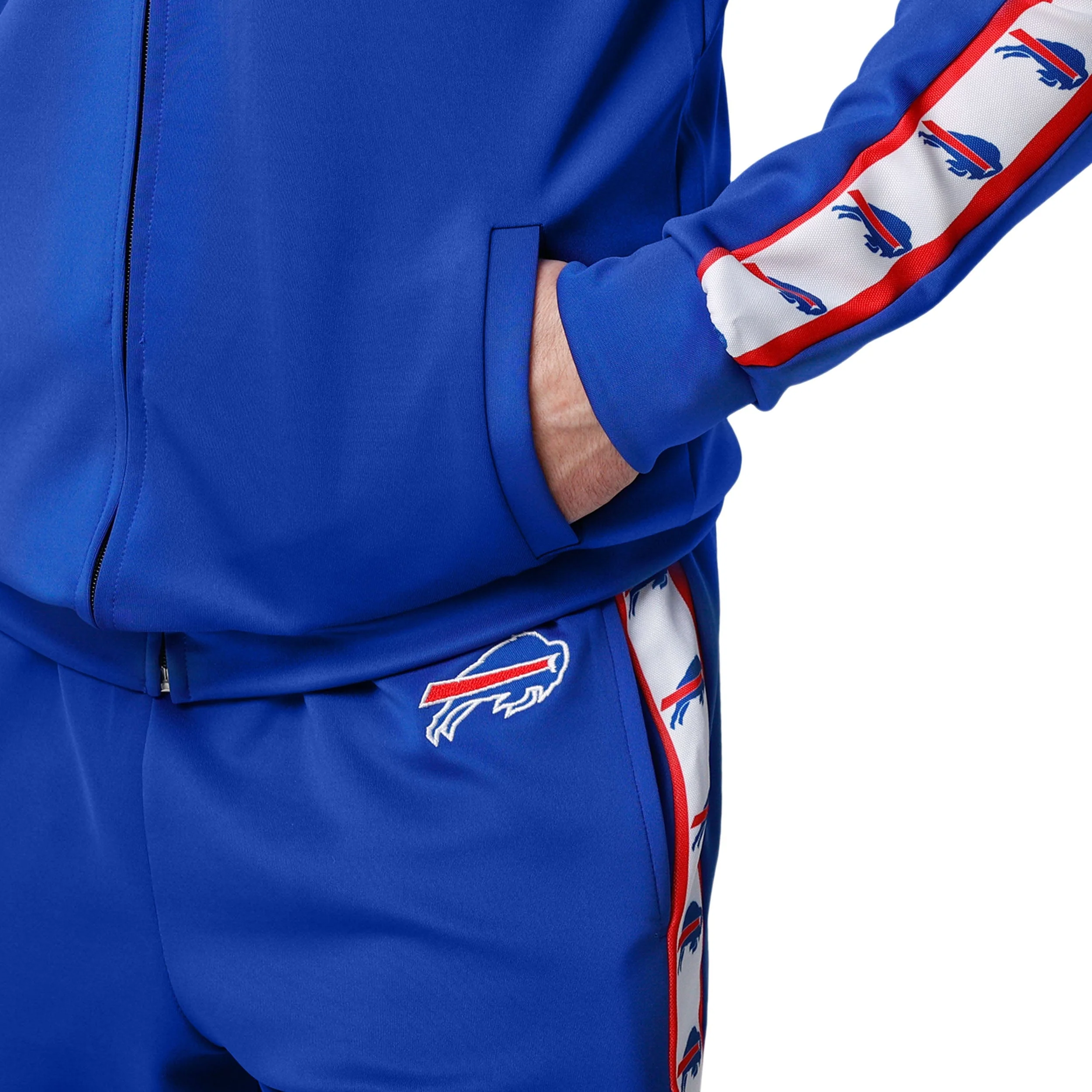 Buffalo Bills NFL Mens Stripe Logo Track Jacket - Image 4