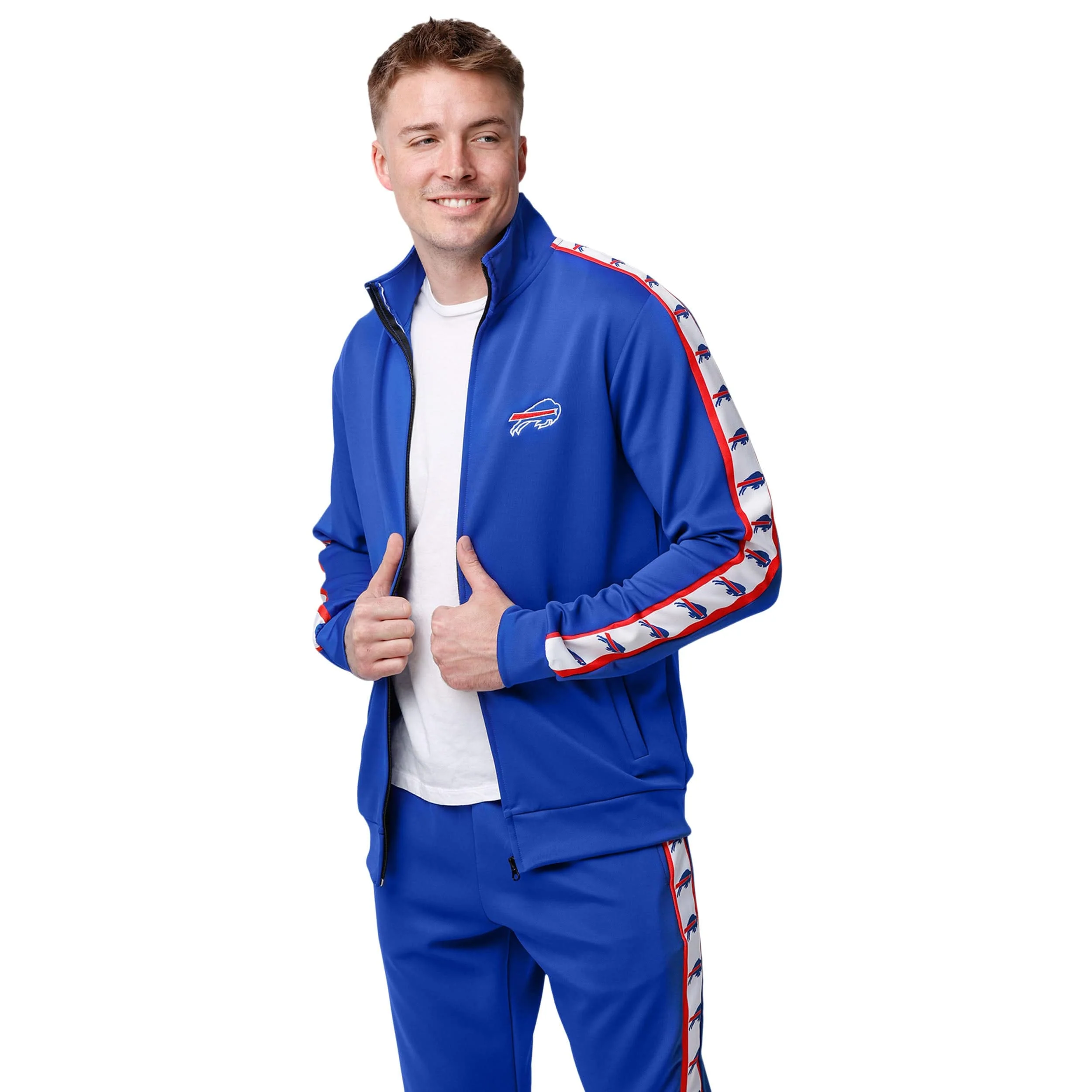 Buffalo Bills NFL Mens Stripe Logo Track Jacket - Image 5