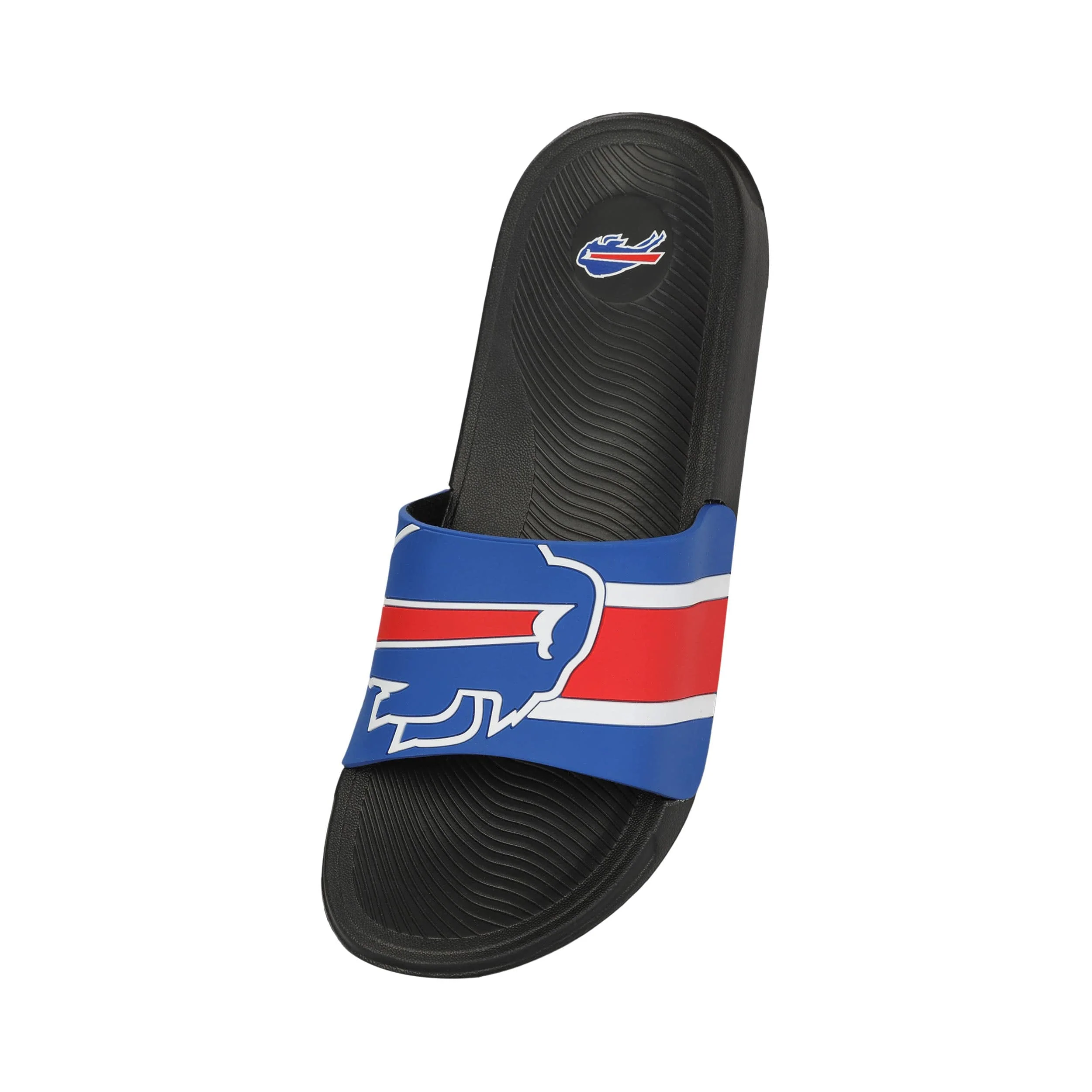 Buffalo Bills NFL Mens Striped Big Logo Raised Slide - Image 3