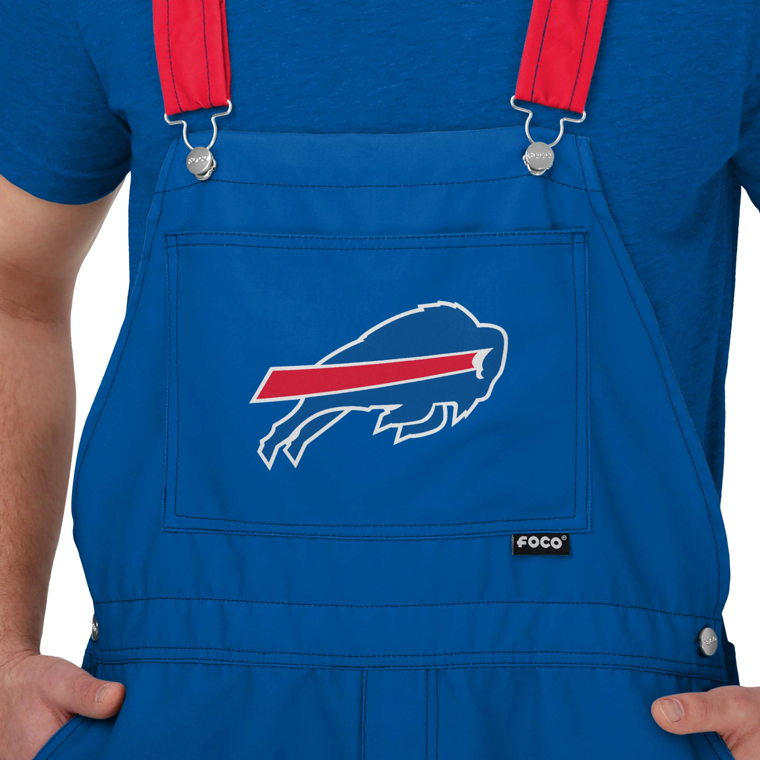 Buffalo Bills NFL Mens Team Stripe Bib Shortalls - Image 3