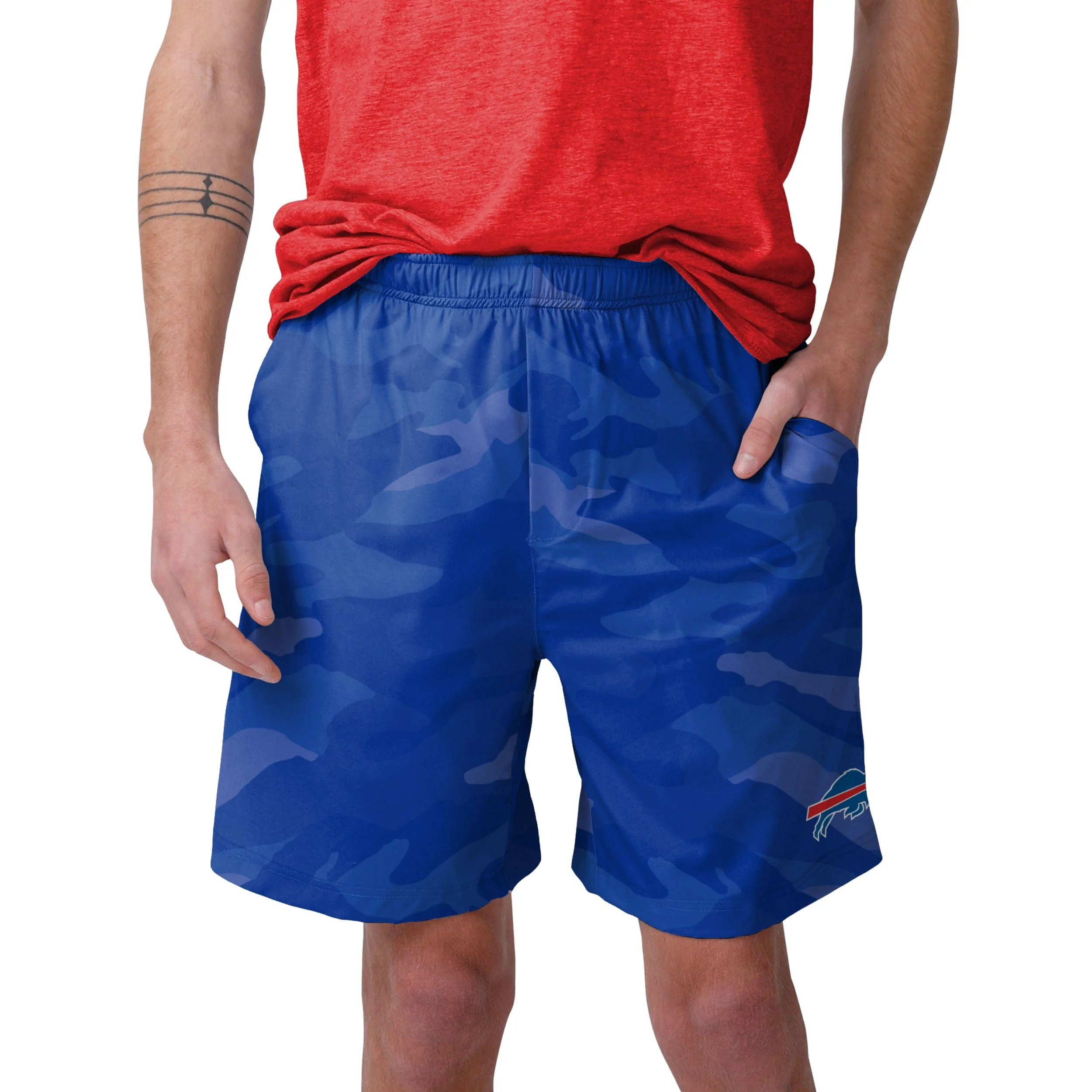 Buffalo Bills NFL Mens Tonal Camo Woven Shorts - Image 2