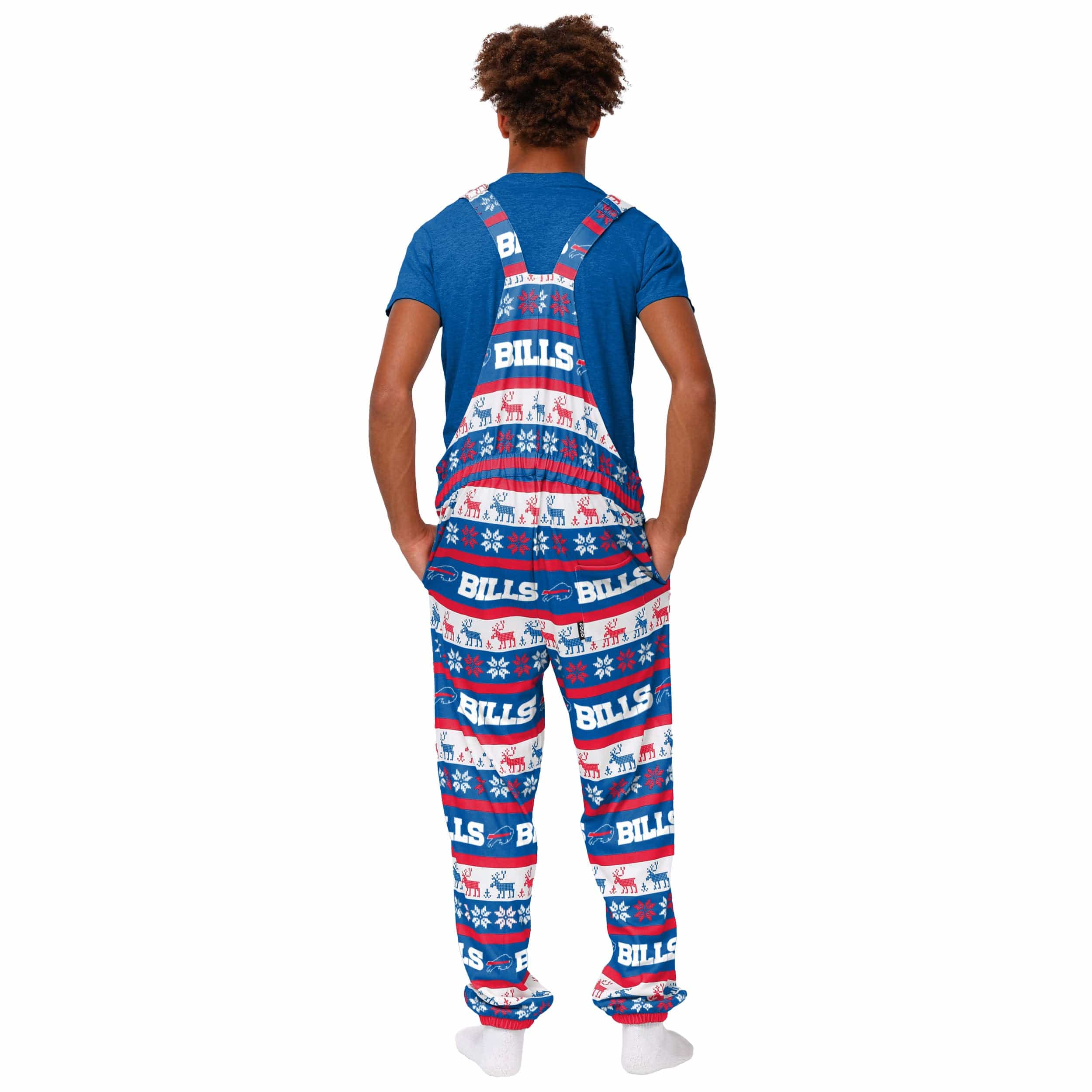 Buffalo Bills NFL Mens Ugly Home Gating Bib Overalls - Image 2