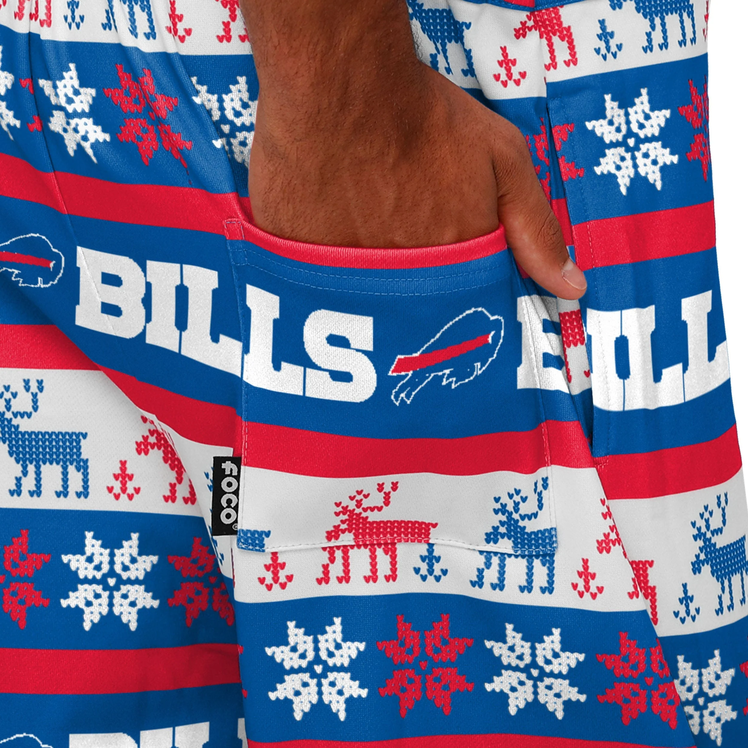 Buffalo Bills NFL Mens Ugly Home Gating Bib Overalls - Image 6
