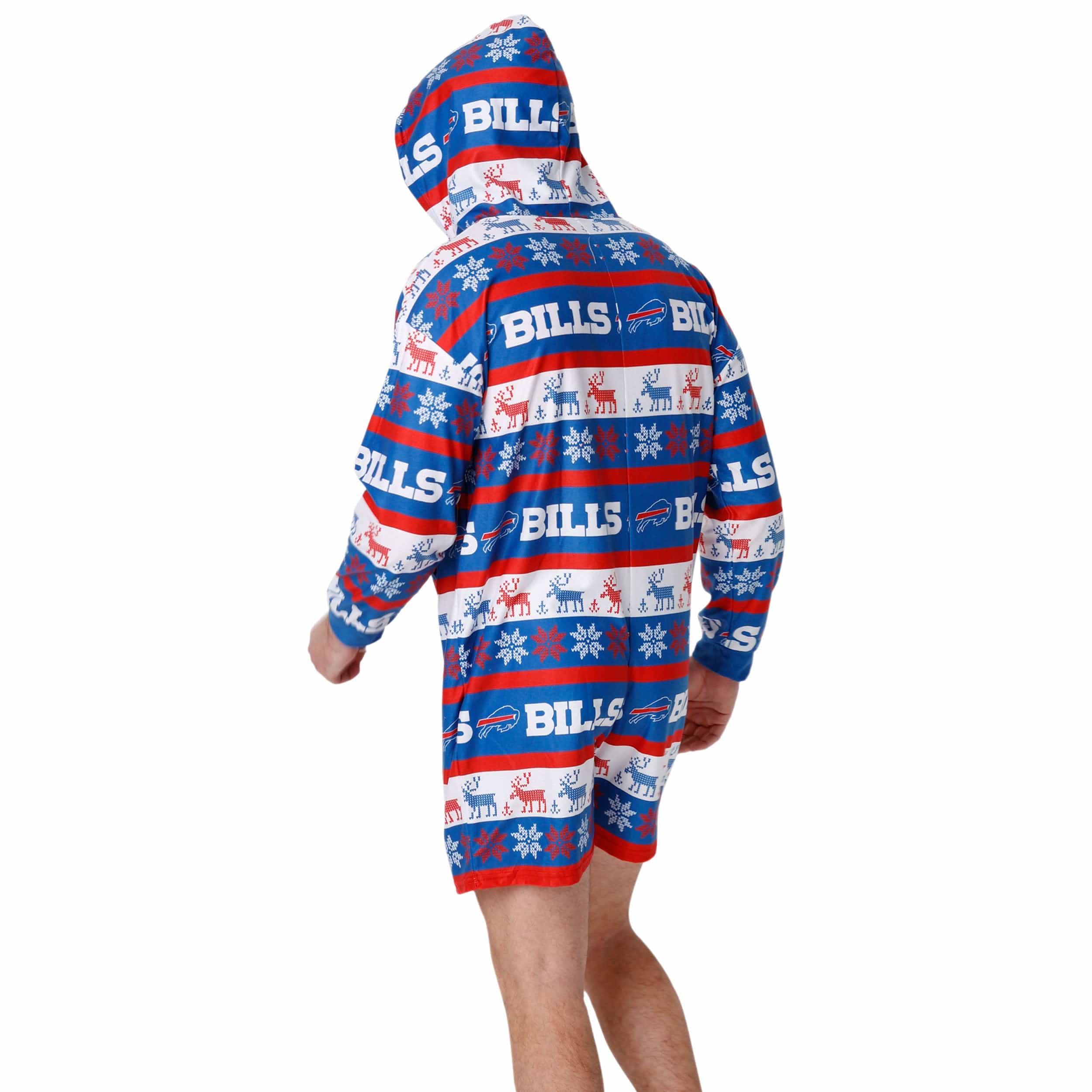 Buffalo Bills NFL Mens Ugly Short One Piece Pajamas - Image 2