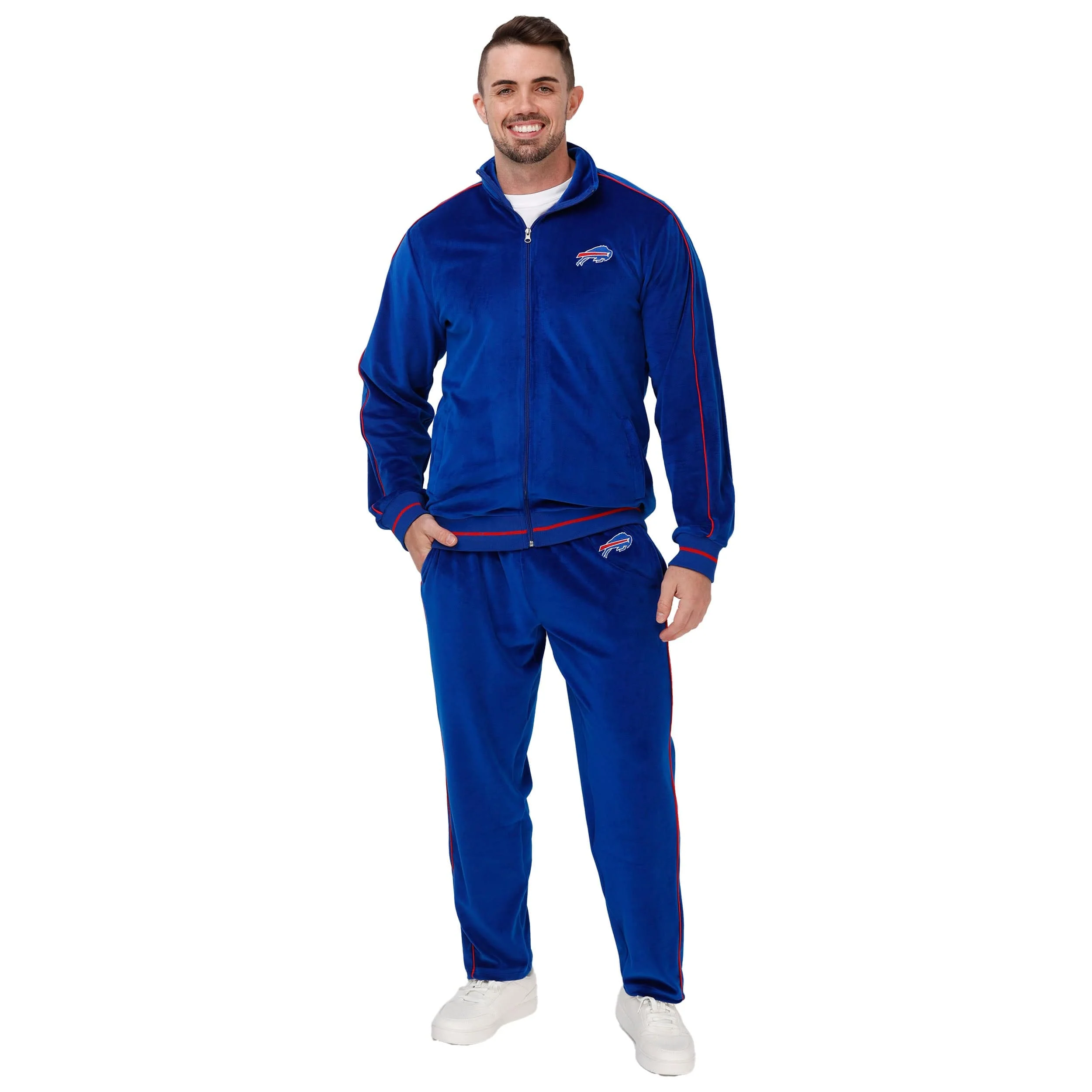 Buffalo Bills NFL Mens Velour Zip Up Top - Image 5