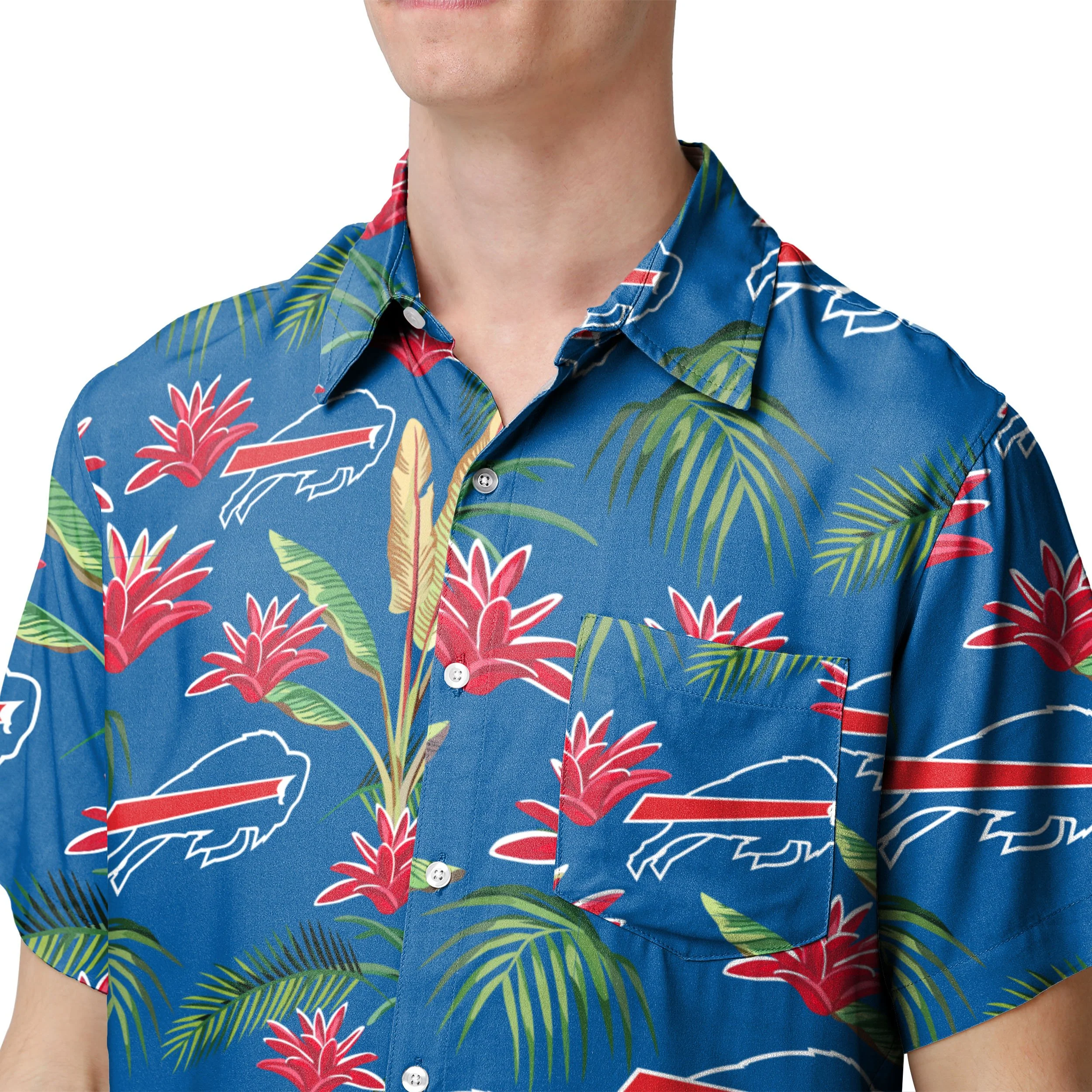 Buffalo Bills NFL Mens Victory Vacay Button Up Shirt - Image 4