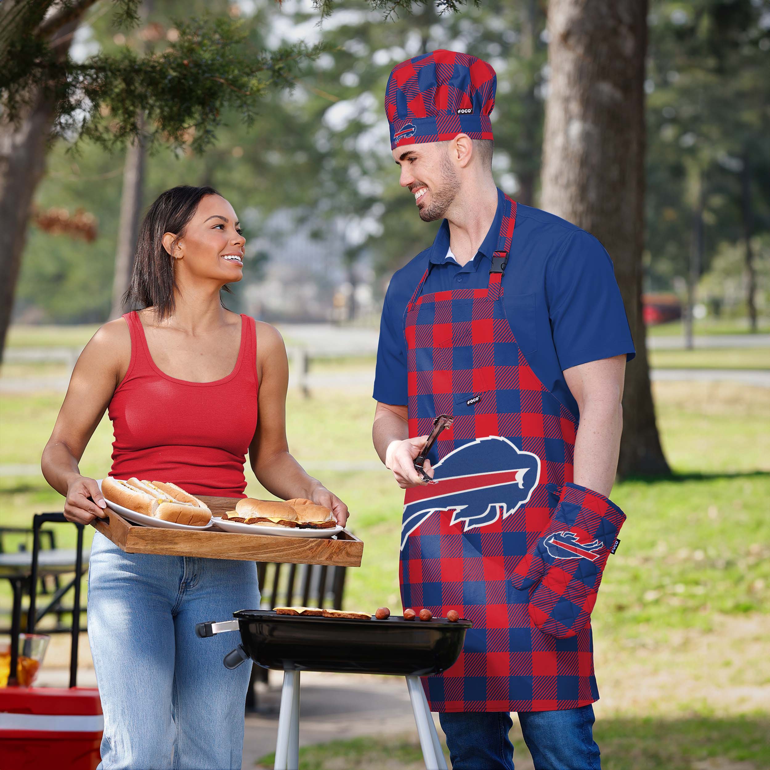 Buffalo Bills NFL Plaid Chef Set - Image 5