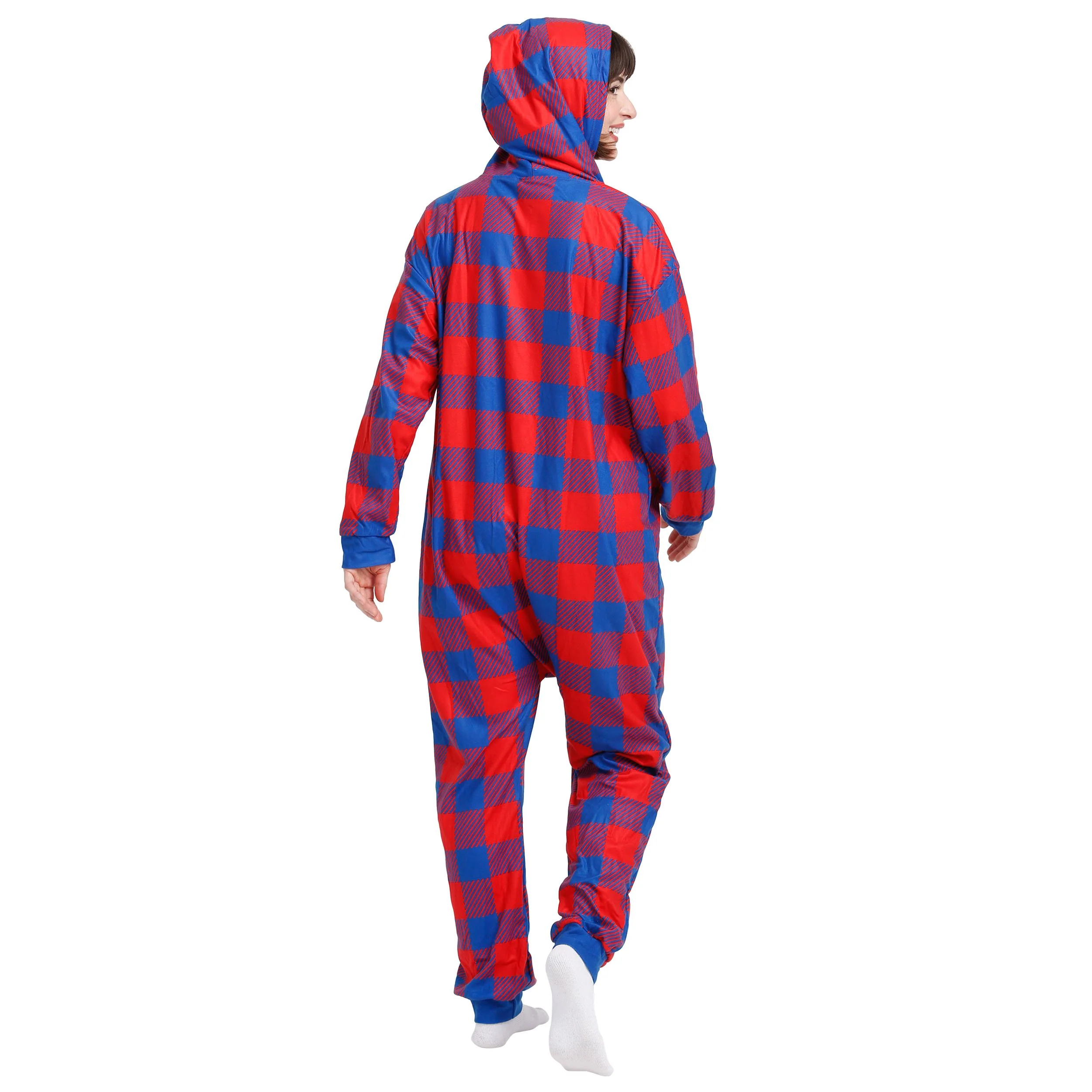 Buffalo Bills NFL Plaid One Piece Pajamas - Image 2