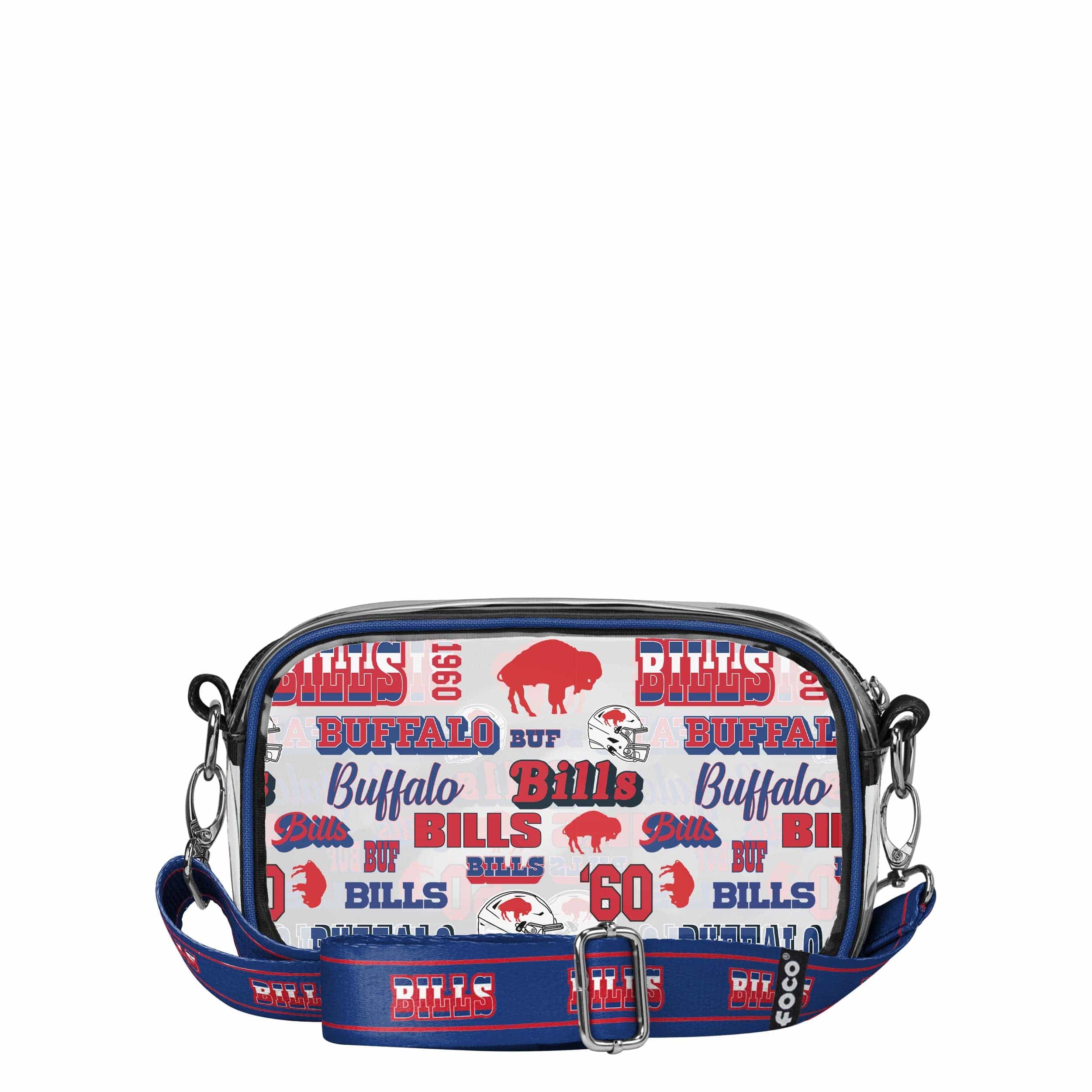 Buffalo Bills NFL Repeat Retro Print Clear Crossbody Bag - Image 5