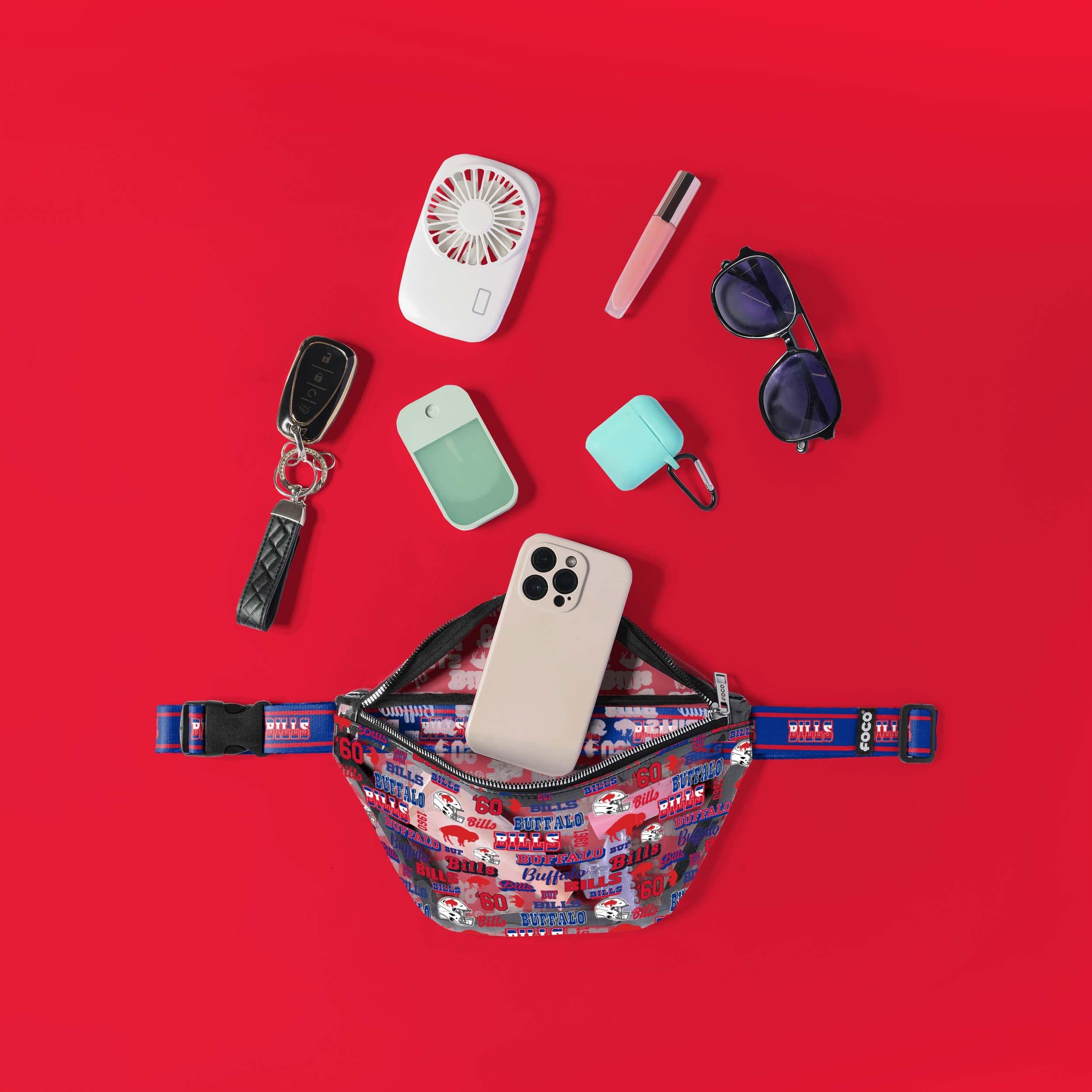 Buffalo Bills NFL Repeat Retro Print Clear Fanny Pack - Image 2