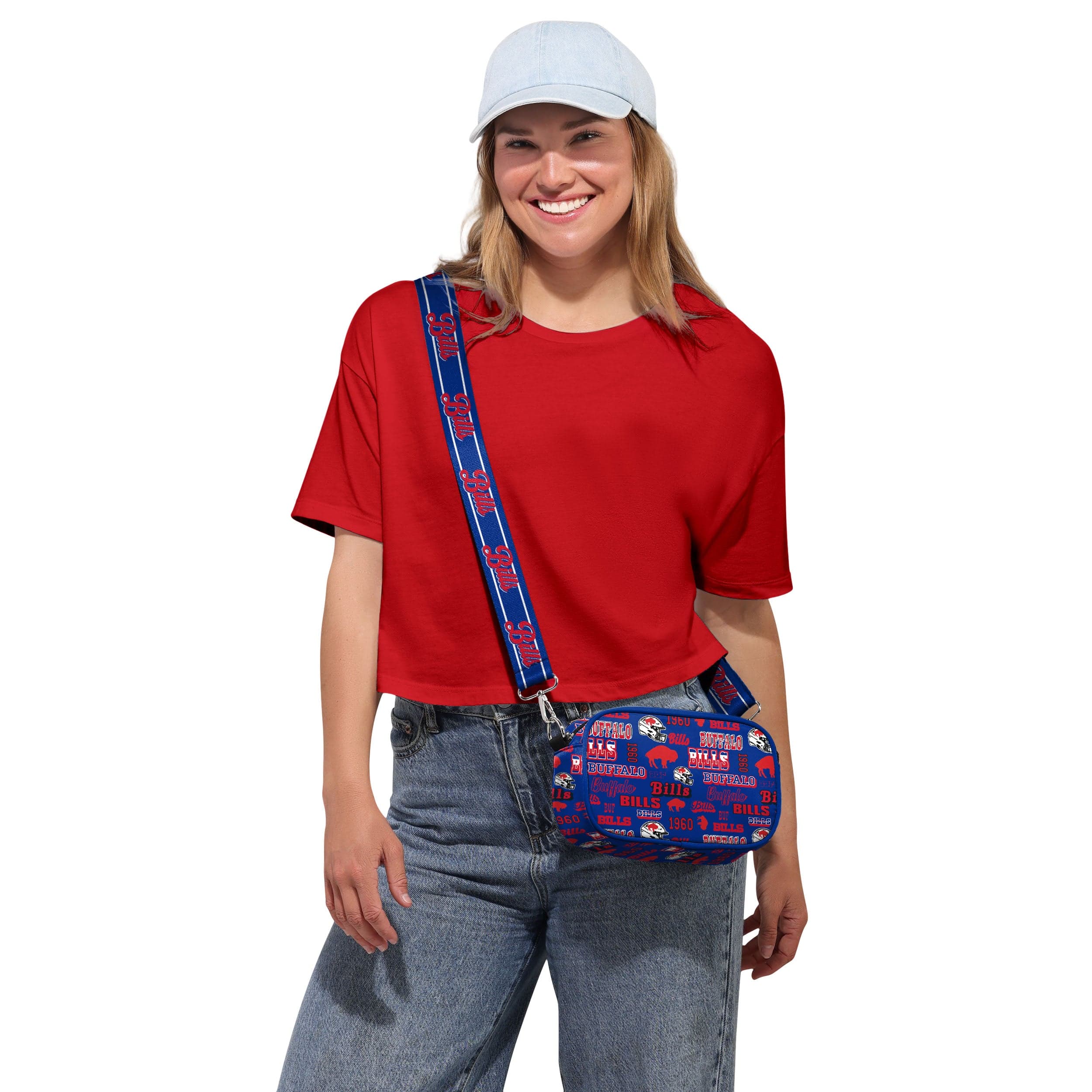 Buffalo Bills NFL Repeat Retro Print Nylon Crossbody Bag - Image 2