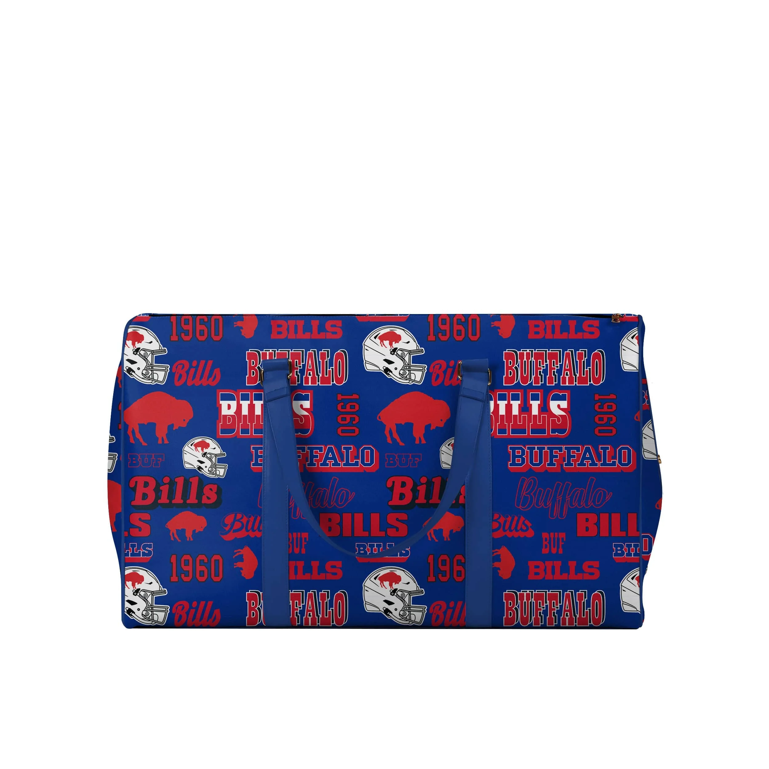 Buffalo Bills NFL Repeat Retro Print Nylon Weekender Duffle Bag - Image 4