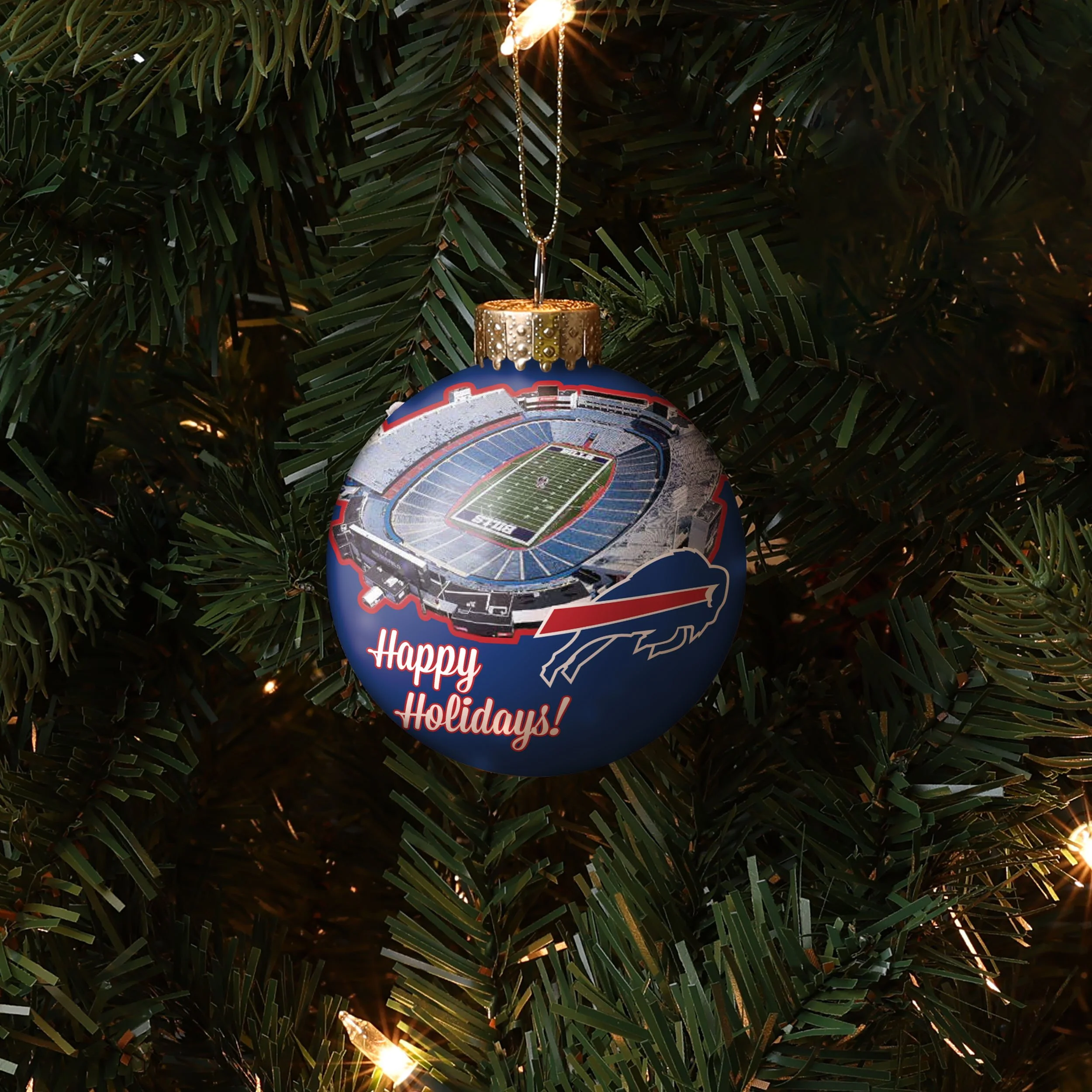 Buffalo Bills NFL Stadium Print Glass Ball Ornament - Image 3