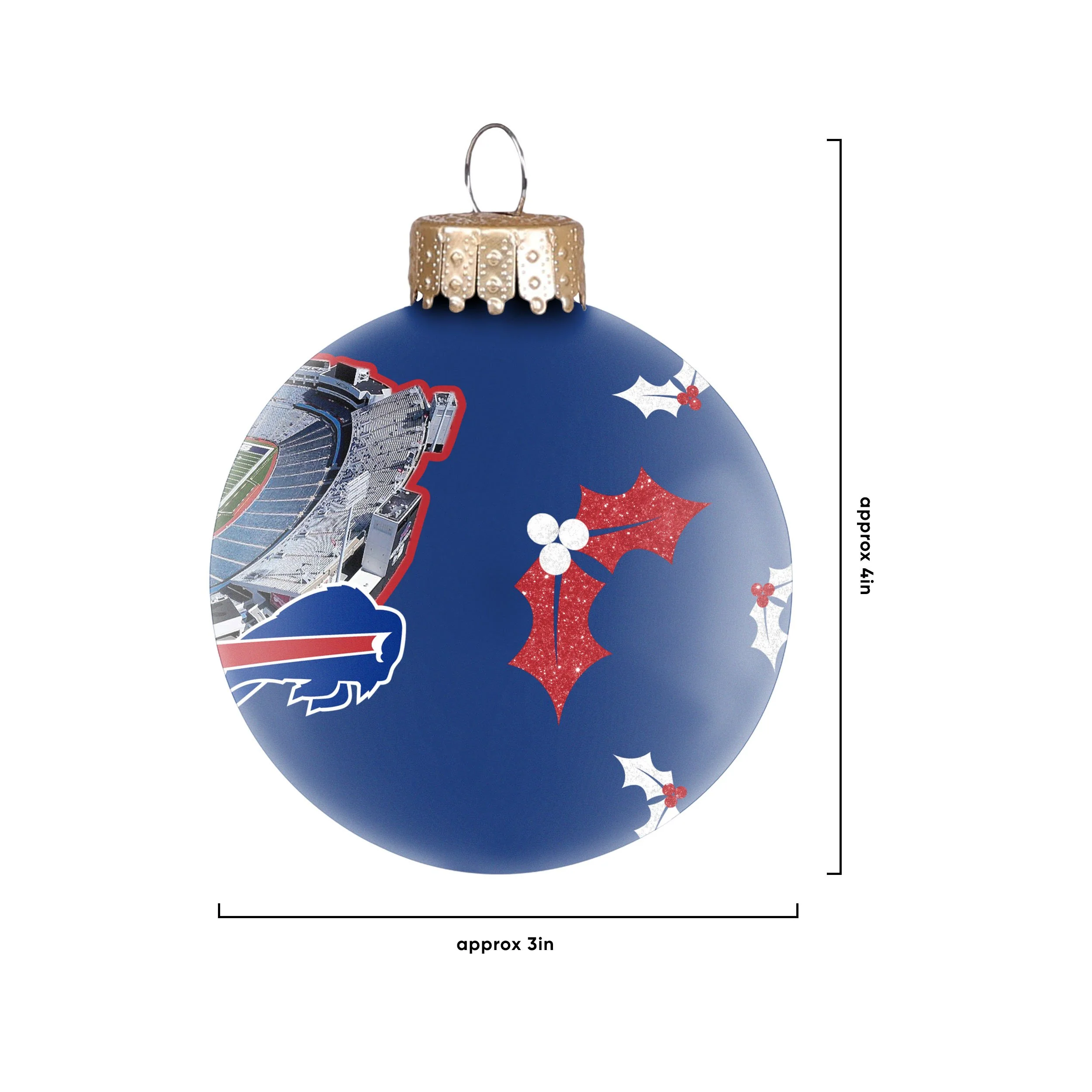 Buffalo Bills NFL Stadium Print Glass Ball Ornament - Image 4
