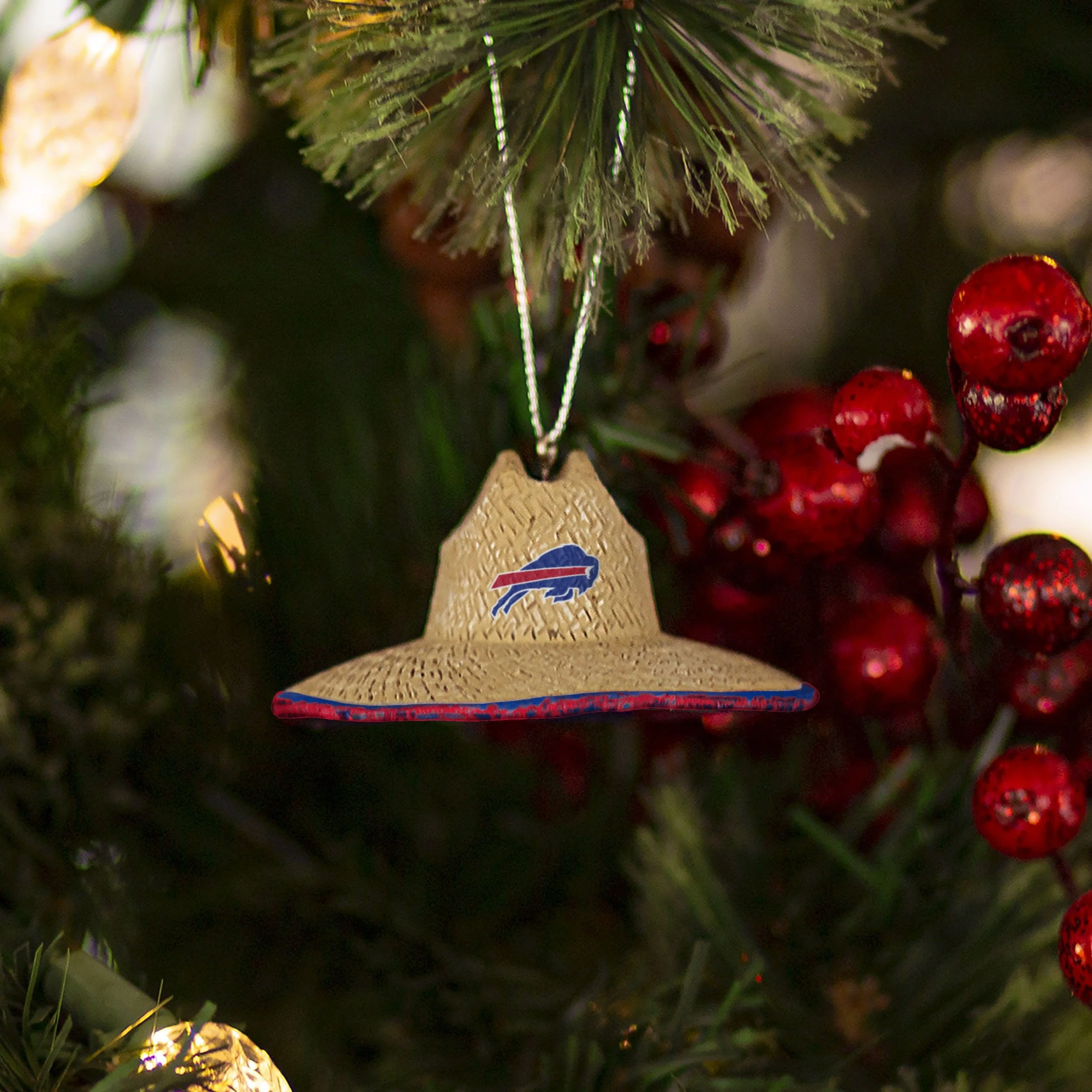 Buffalo Bills NFL Straw Hat Ornament - Image 3