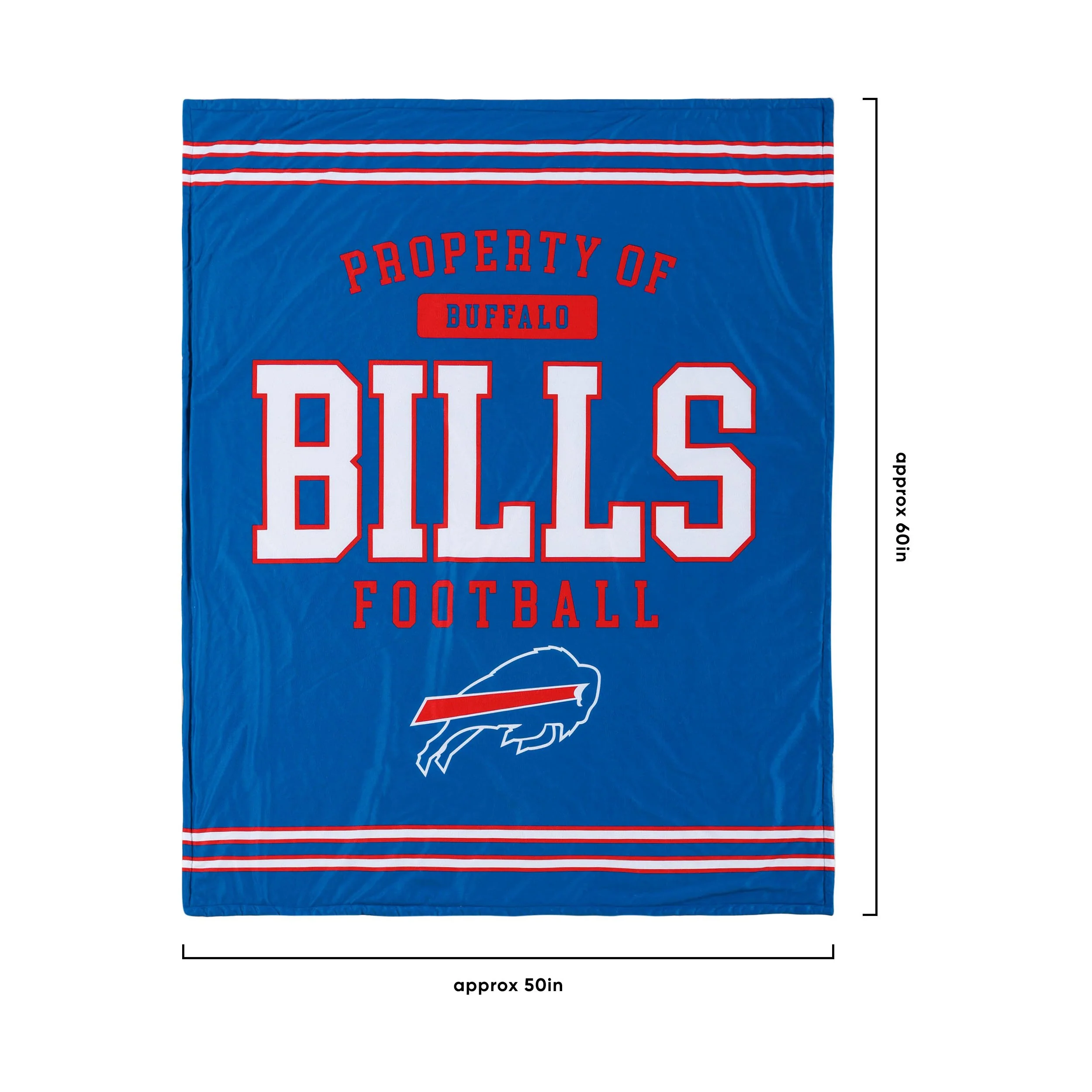 Buffalo Bills NFL Team Property Sherpa Plush Throw Blanket - Image 3