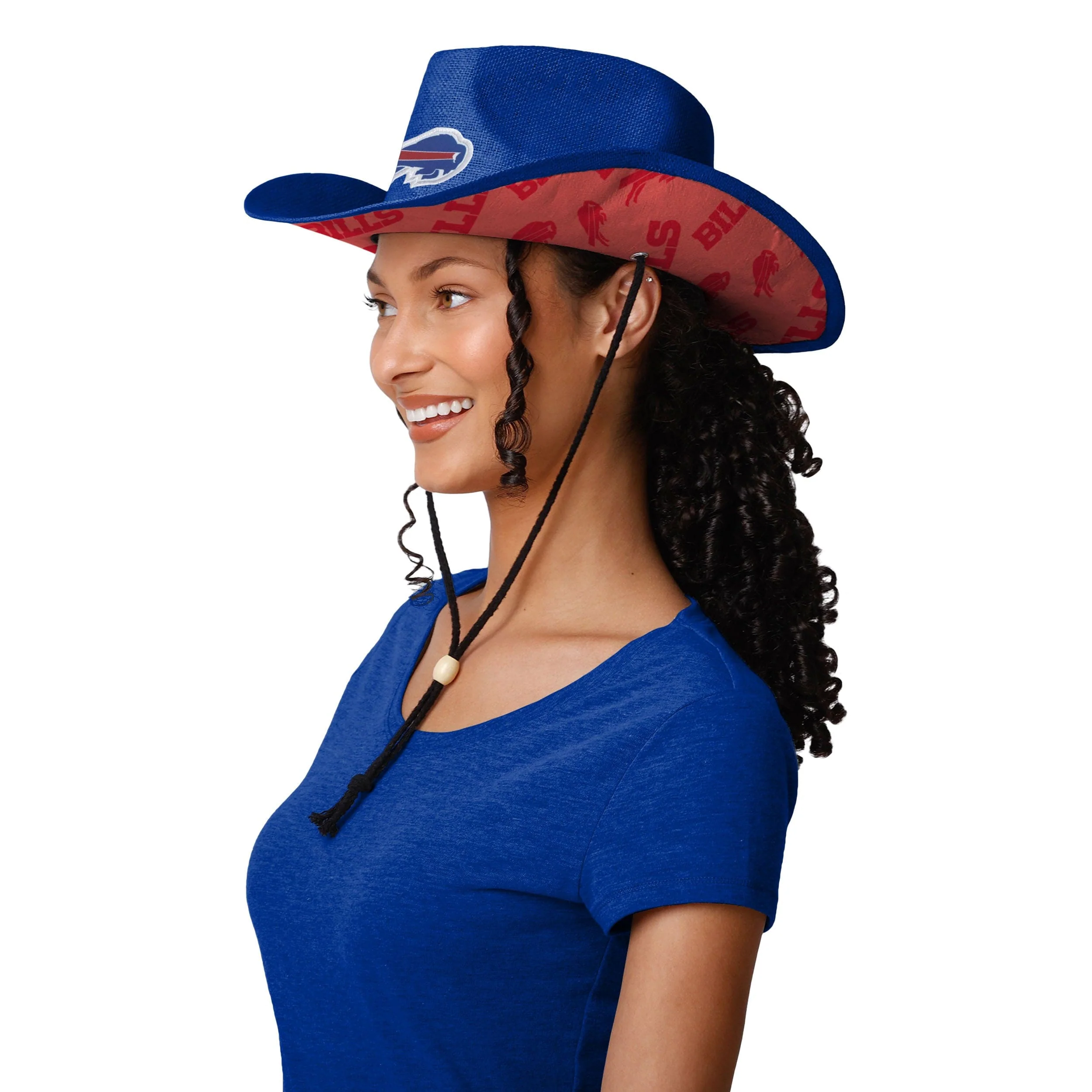 Buffalo Bills NFL Team Stripe Cowboy Hat - Image 4