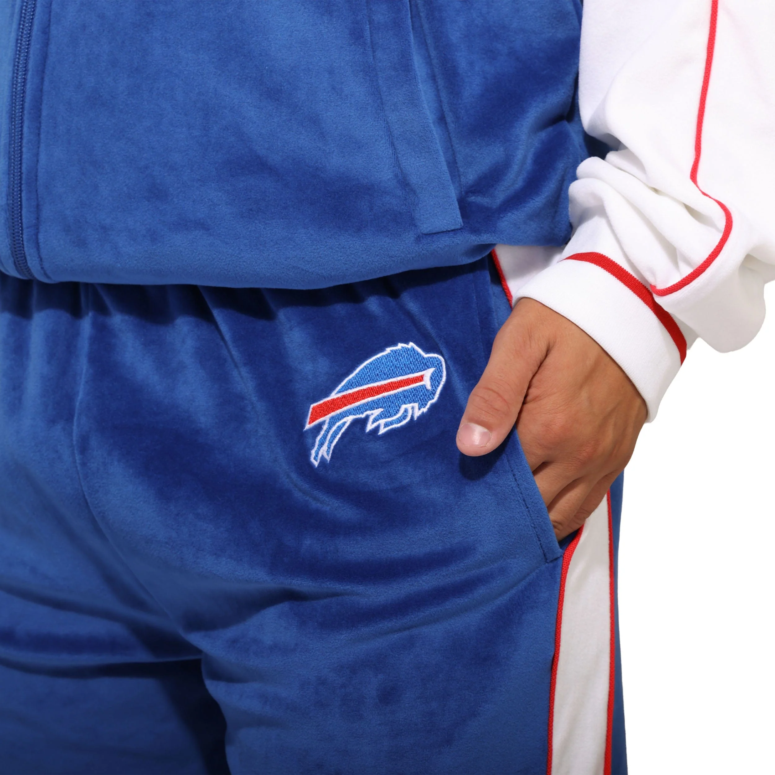 Buffalo Bills NFL Two Tone Velour Pants - Image 3