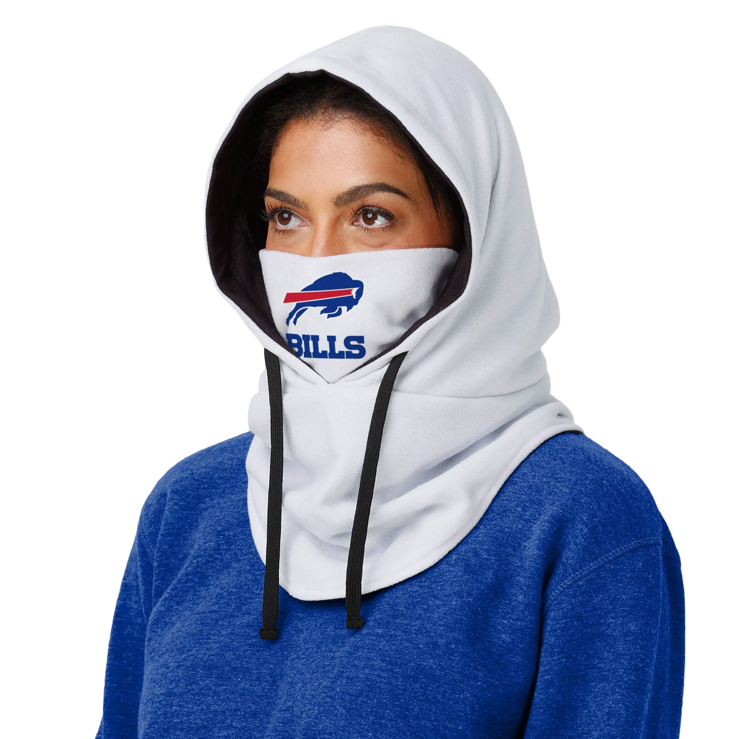 Buffalo Bills NFL White Drawstring Hooded Gaiter - Image 3