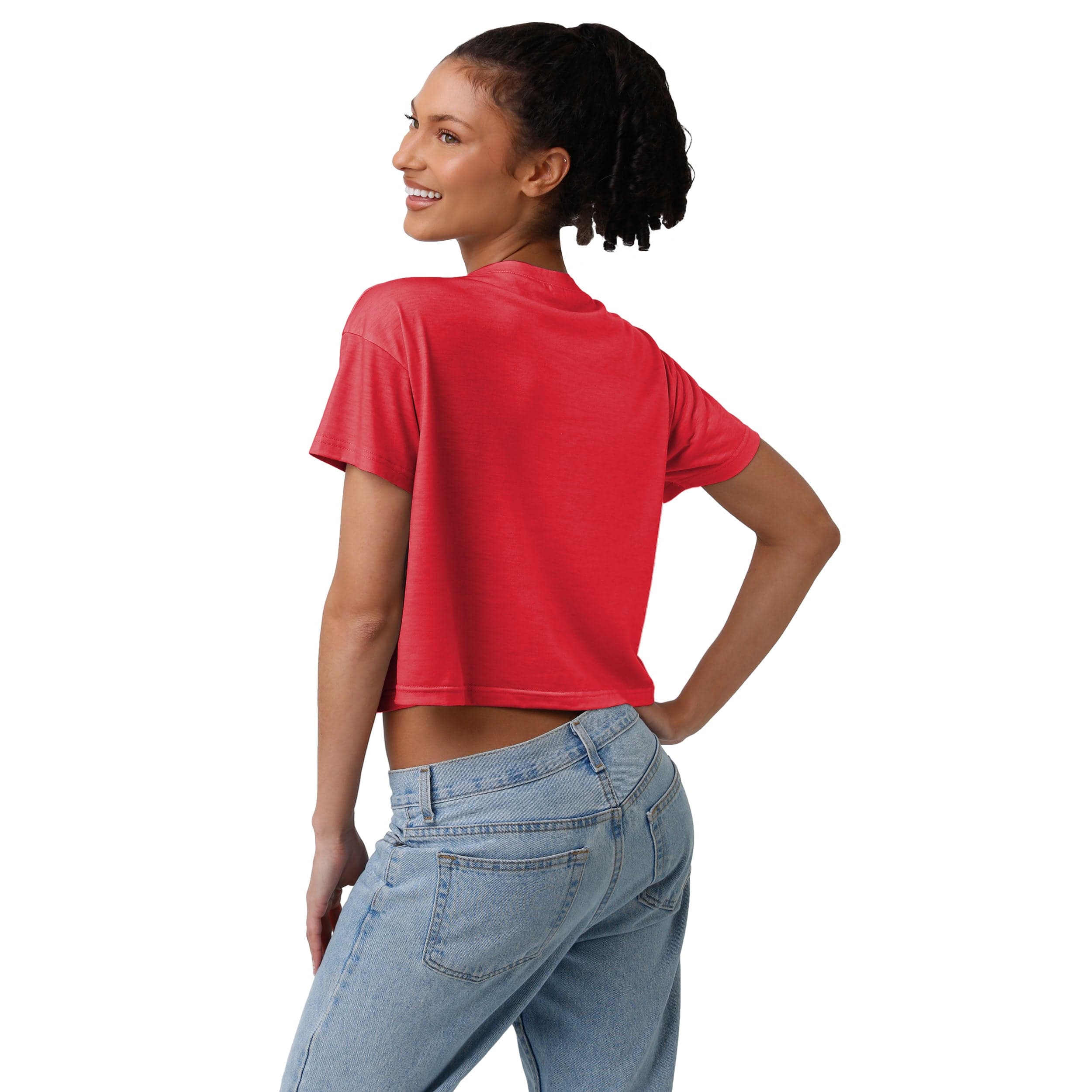 Buffalo Bills NFL Womens Alternate Team Color Crop Top - Image 2
