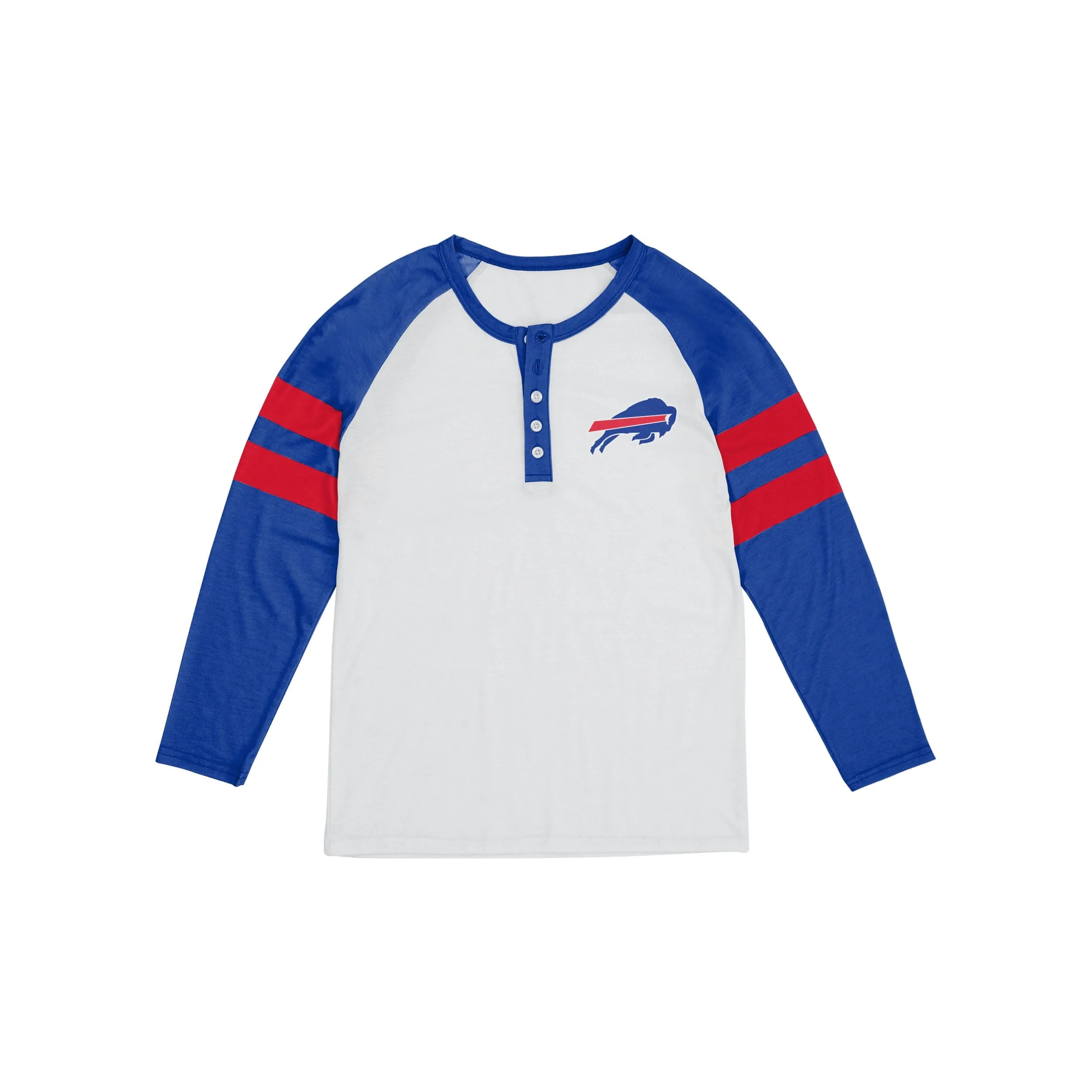 Buffalo Bills NFL Womens Big Logo Long Sleeve Henley - Image 3