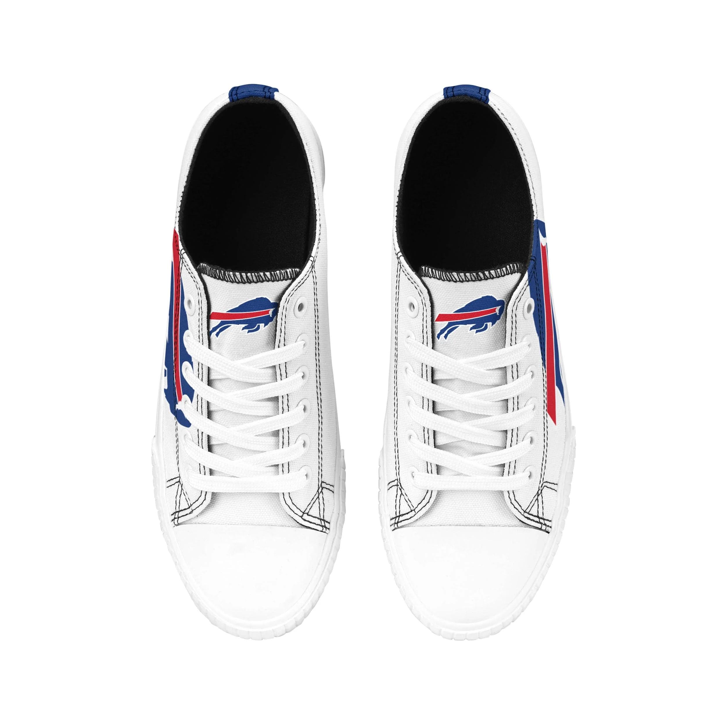 Buffalo Bills NFL Womens Big Logo Low Top White Canvas Shoes - Image 4