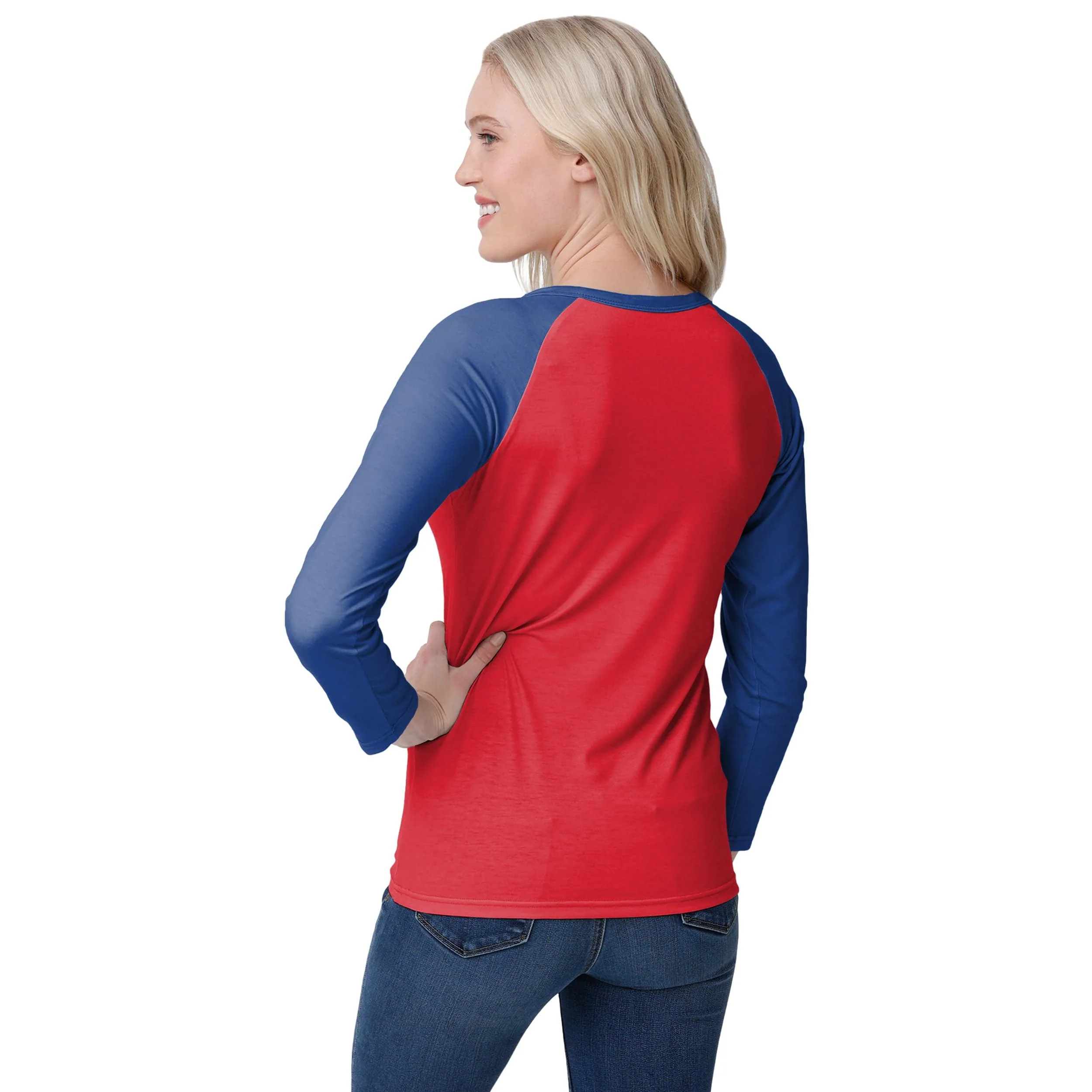 Buffalo Bills NFL Womens Big Wordmark Long Sleeve Henley - Image 2