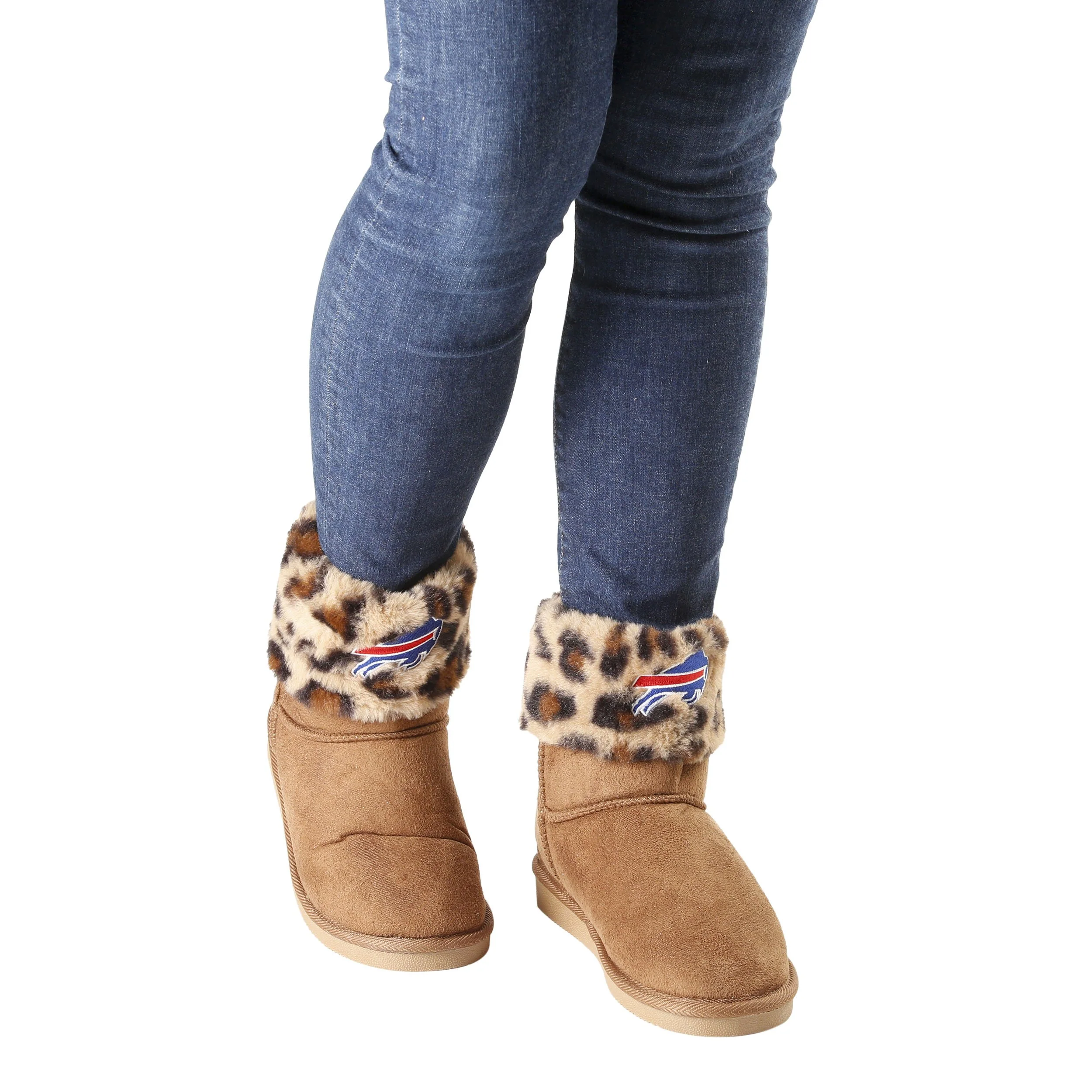 Buffalo Bills NFL Womens Cheetah Fur Boots - Image 5