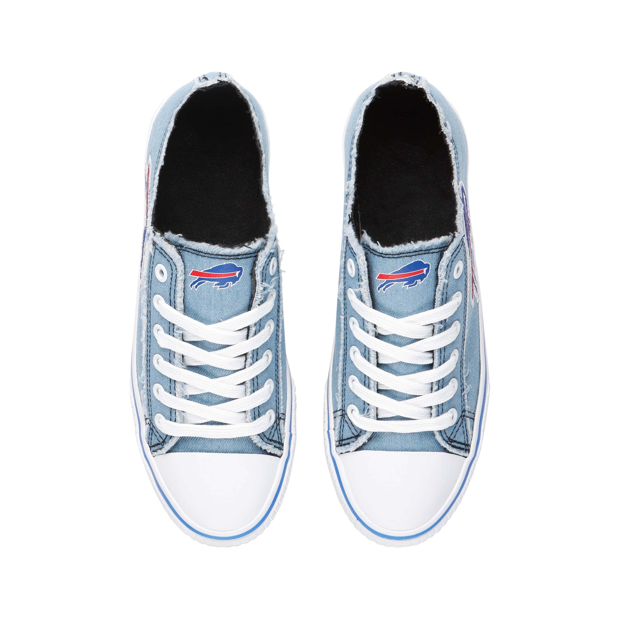 Buffalo Bills NFL Womens Denim Low Top Canvas Shoes - Image 5