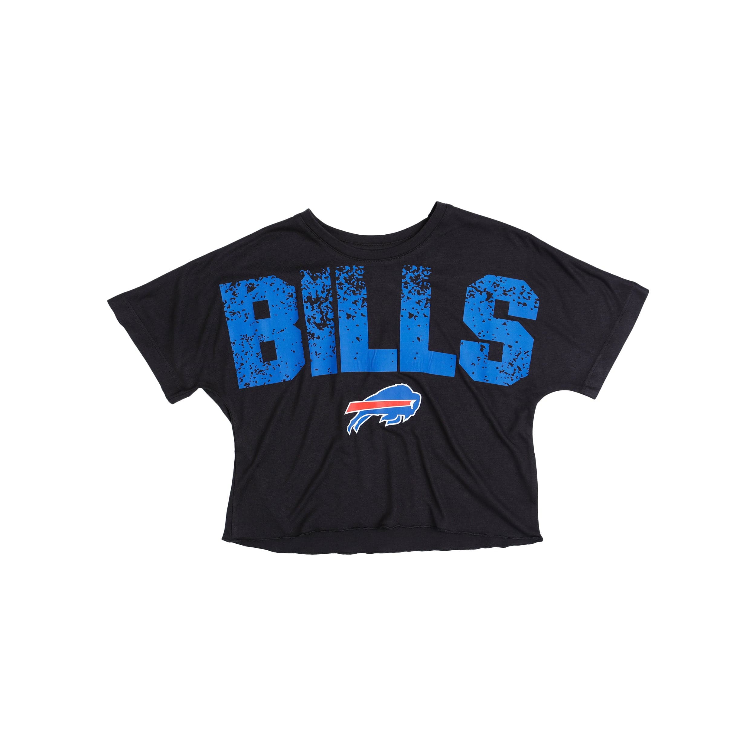 Buffalo Bills NFL Womens Distressed Wordmark Crop Top - Image 3