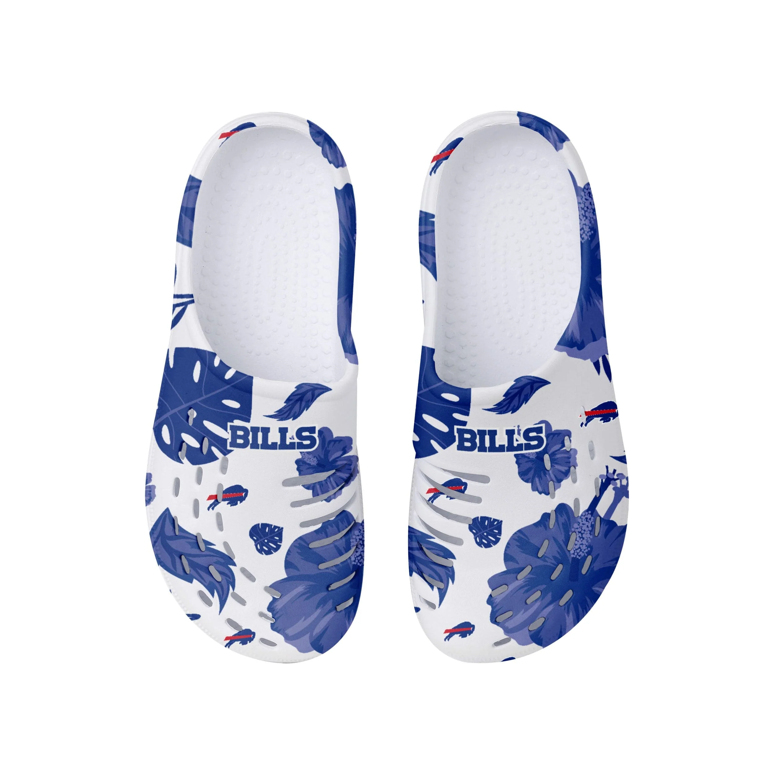 Buffalo Bills NFL Womens Floral White Clog - Image 4