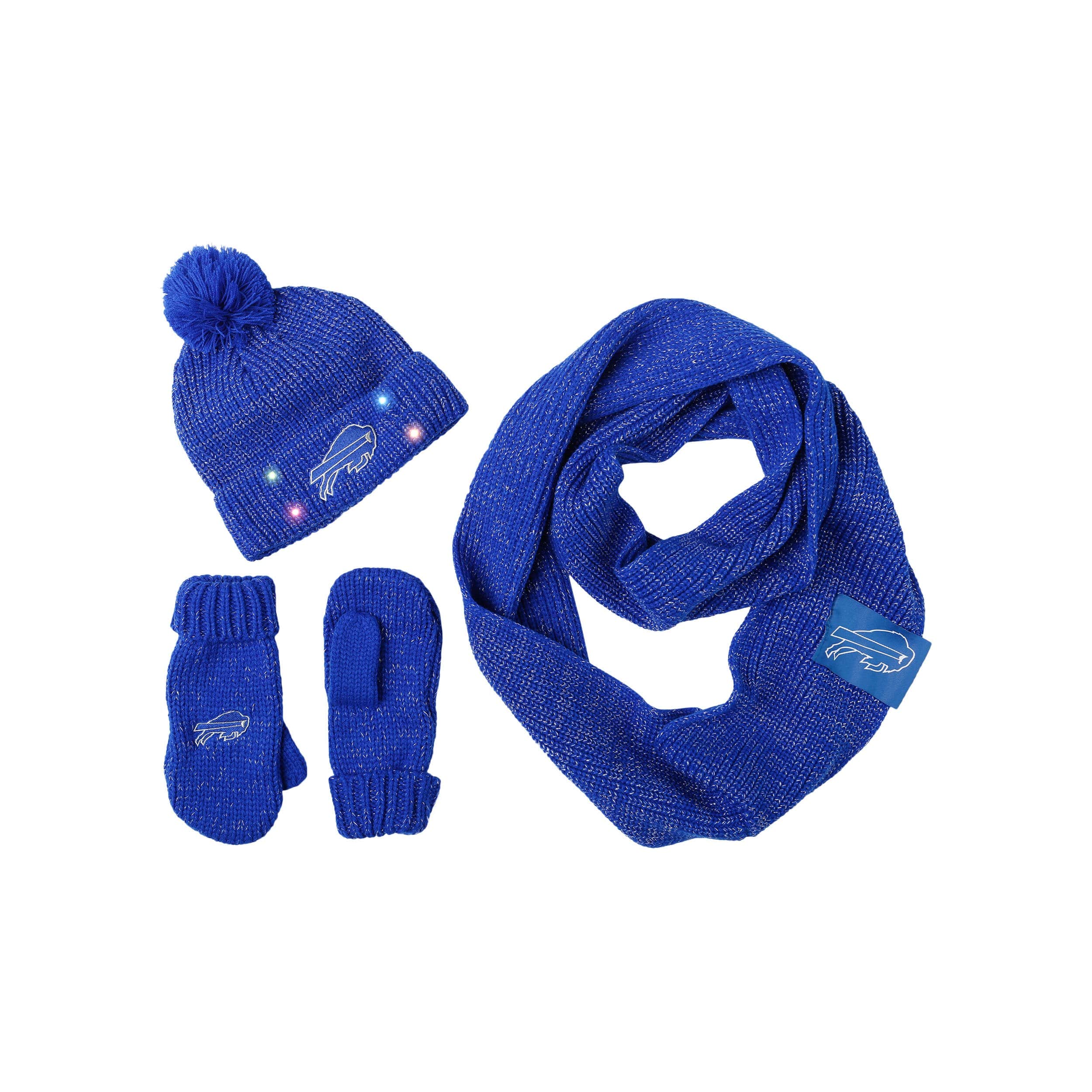 Buffalo Bills NFL Womens Glitter Knit Cold Weather Set - Image 2