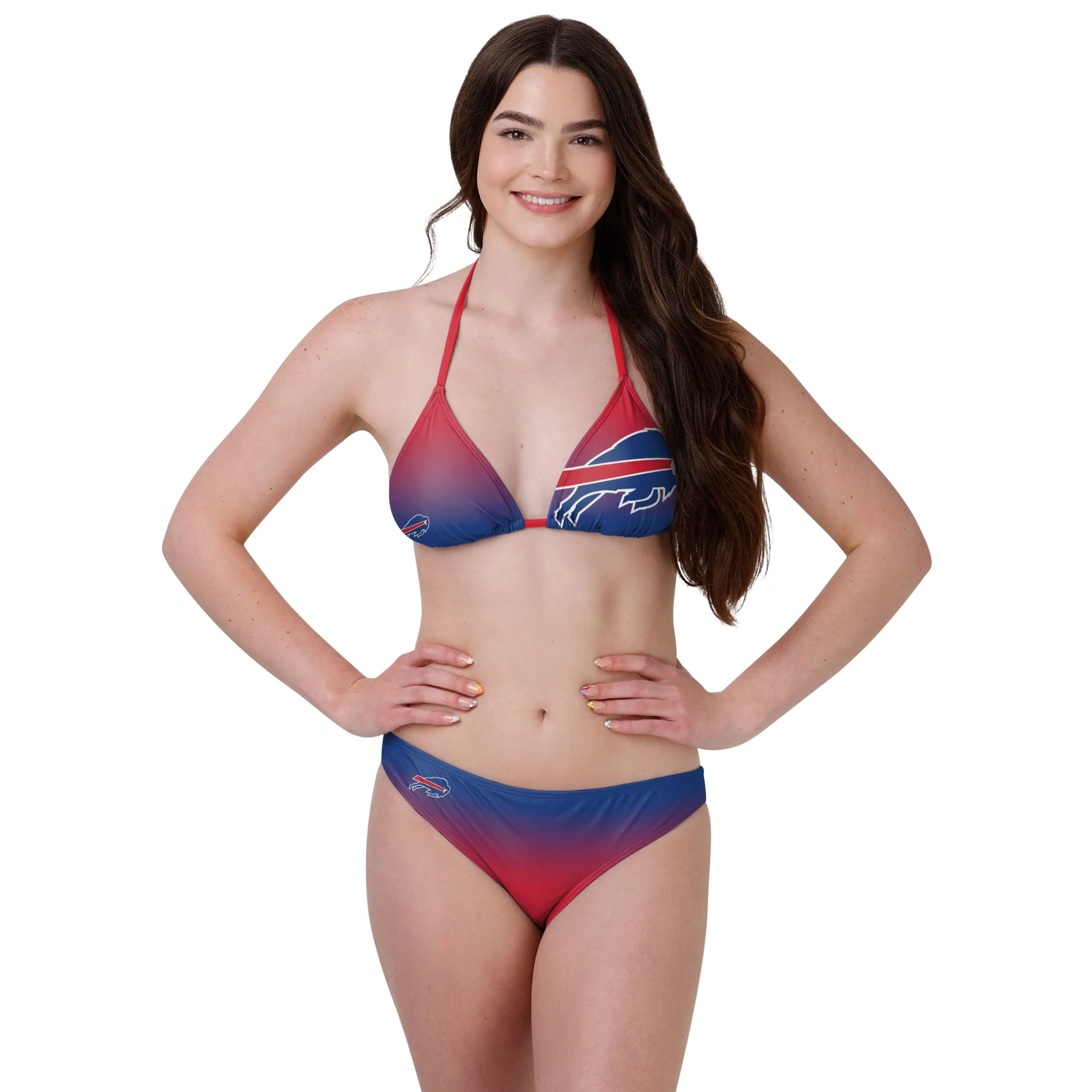 Buffalo Bills NFL Womens Gradient Big Logo Bikini Top - Image 4