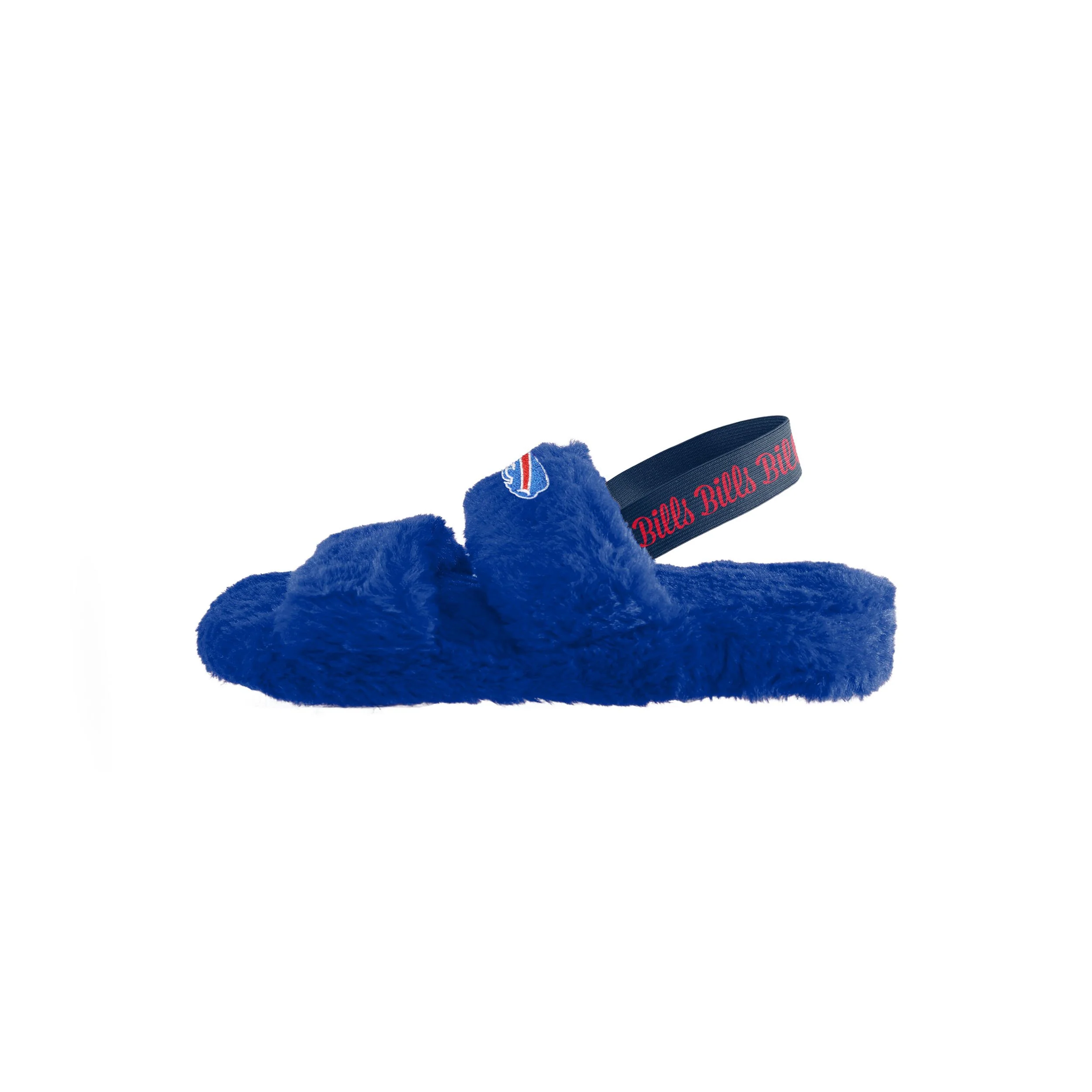 Buffalo Bills NFL Womens Heel Strap Wordmark Fur Slide - Image 4