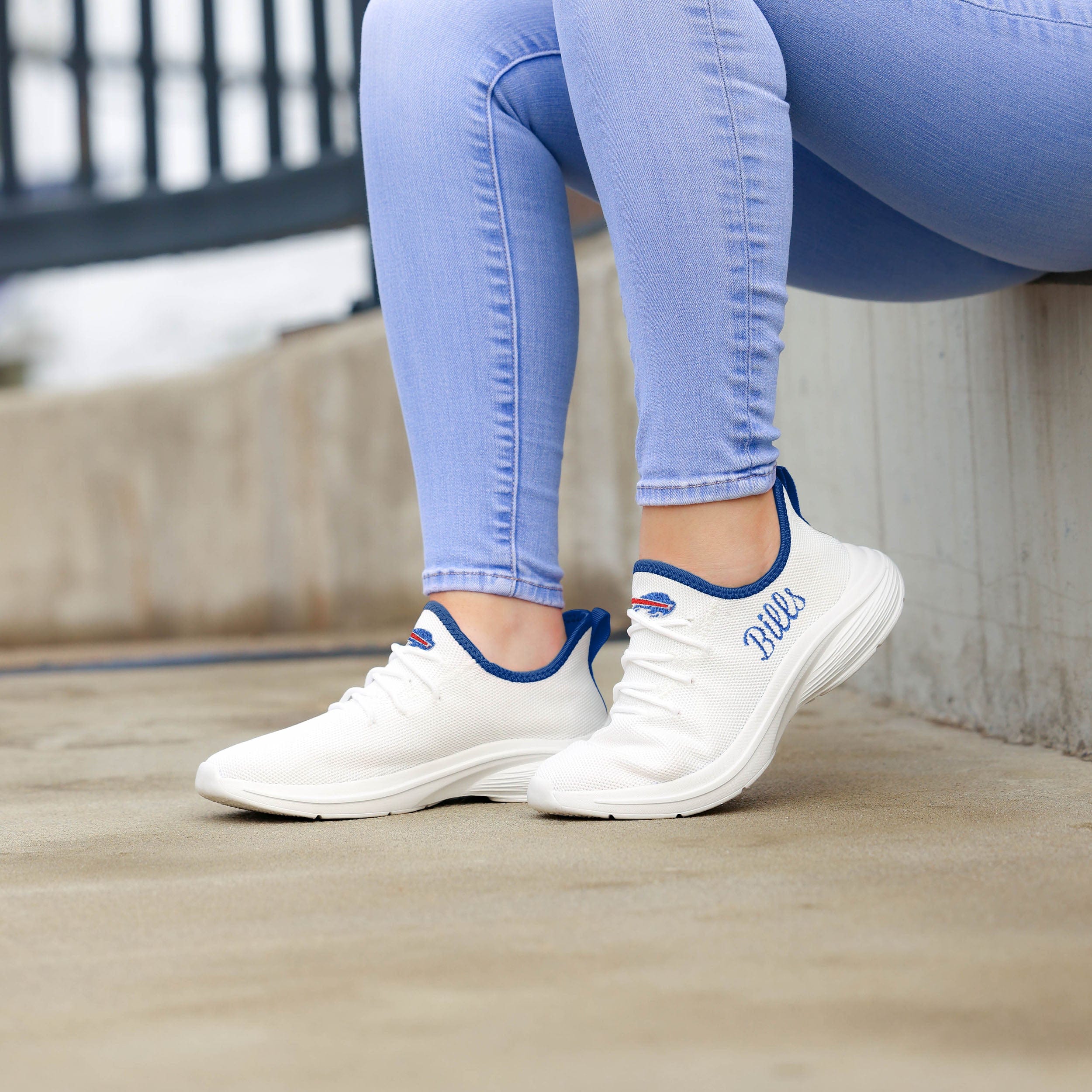 Buffalo Bills NFL Womens Midsole White Sneakers - Image 3