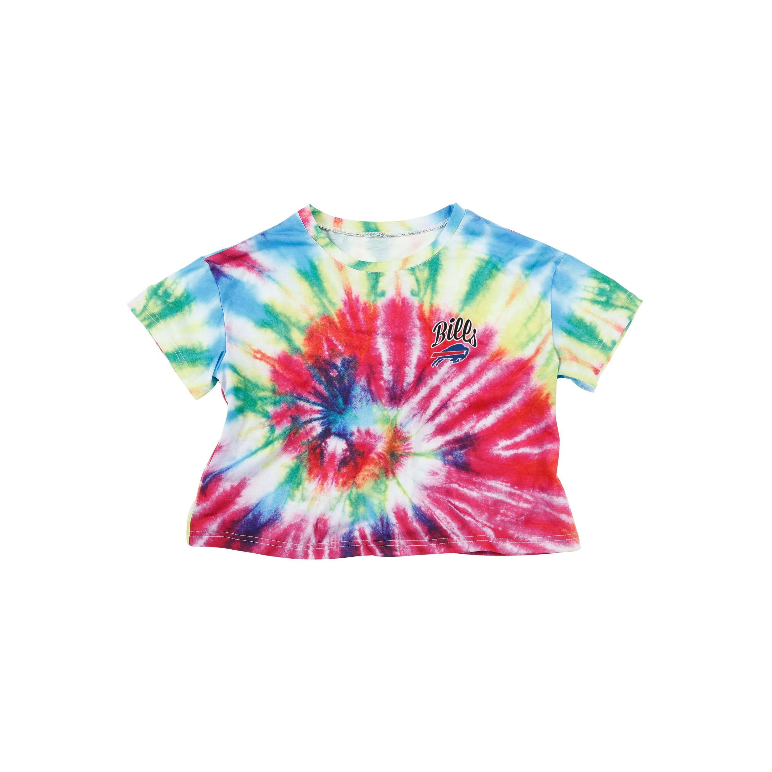 Buffalo Bills NFL Womens Pastel Tie-Dye Crop Top - Image 3
